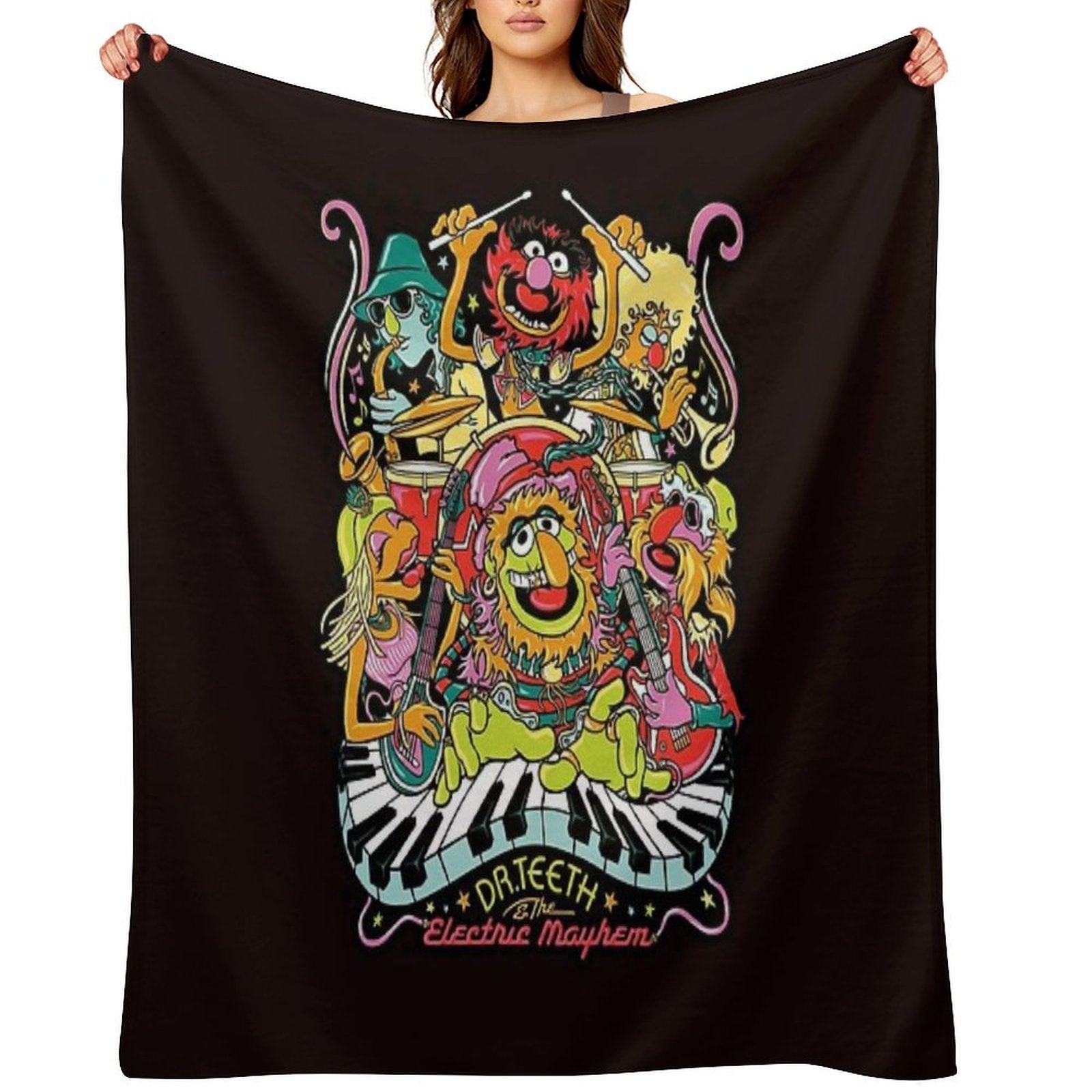 Dr. Teeth And The Electric Mayhem Velvety-soft Throw Blanket