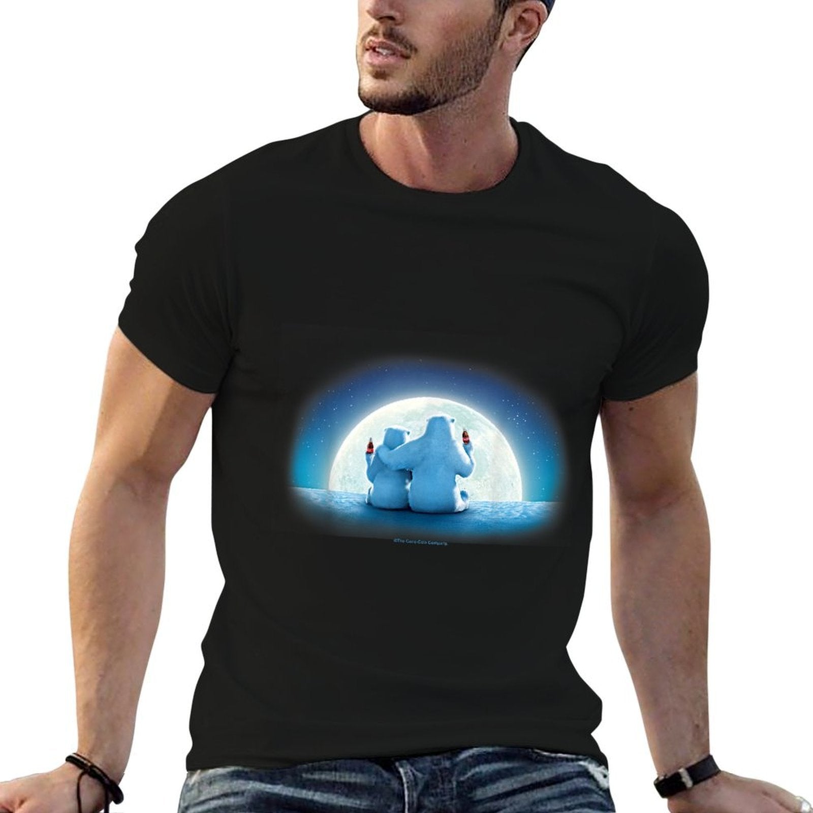 Coca-Cola Christmas Polar Bears Moonlight Portrait  Versatile T-Shirt