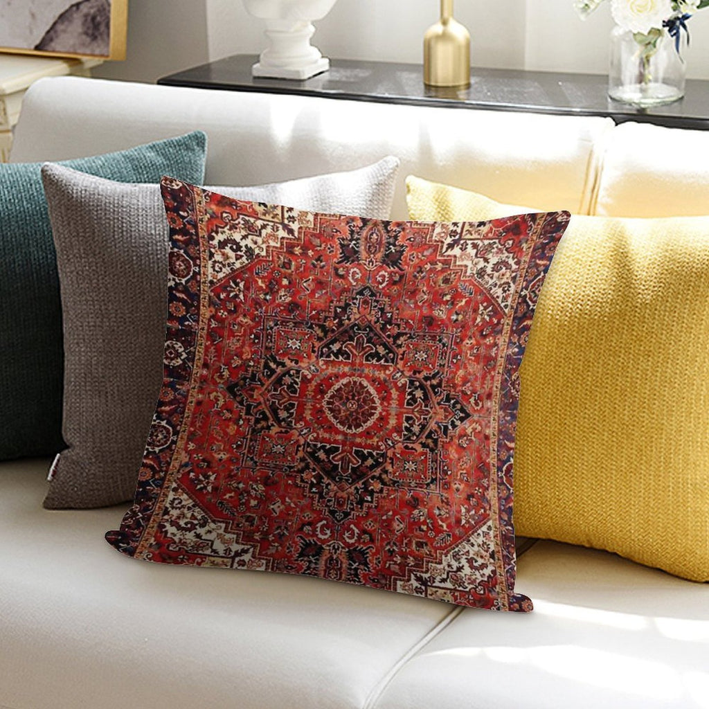 Heriz Antique Vintage Boho Persian Carpet Print Soft Skin-Friendly Throw Pillow
