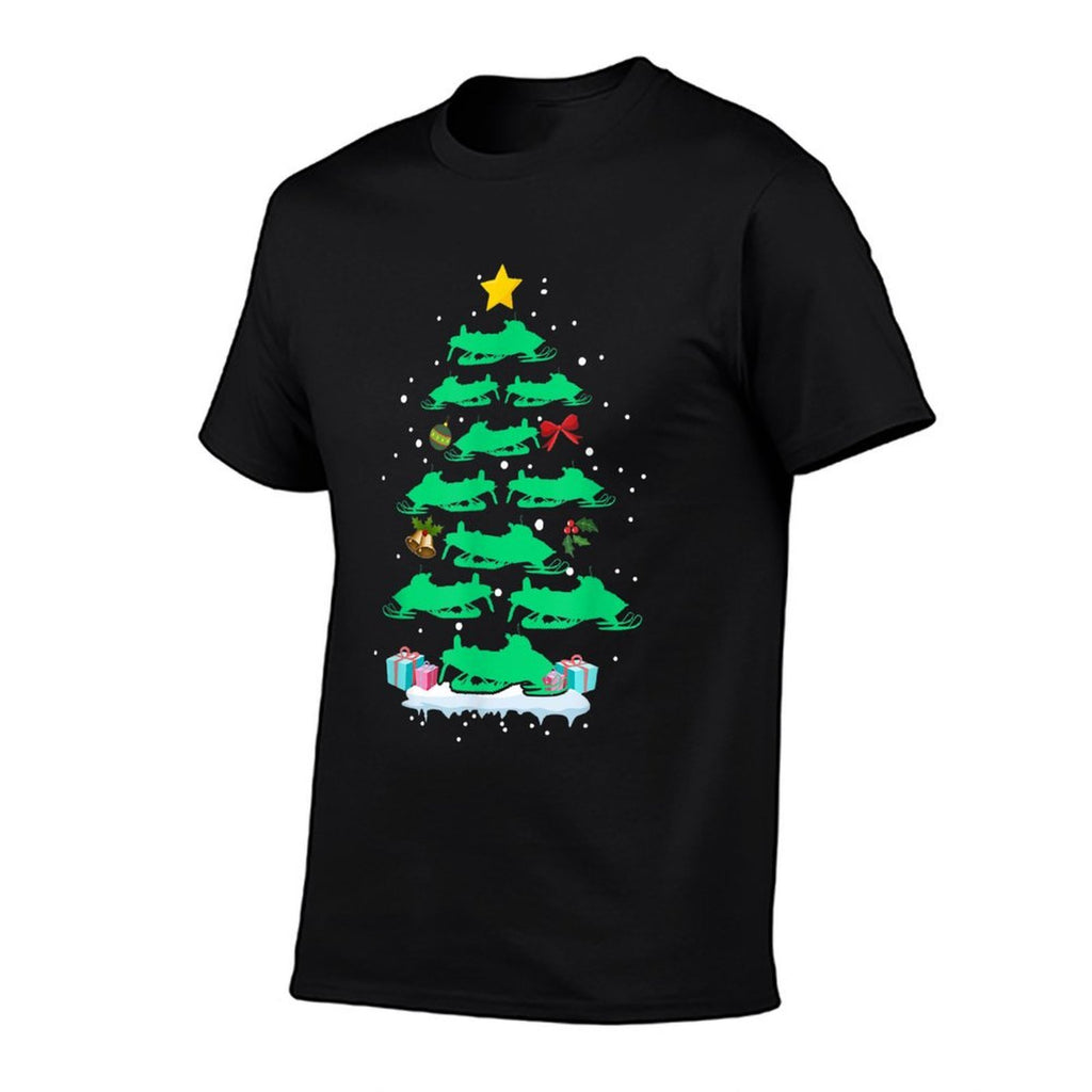 Snowmobile Sled Christmas Tree Xmas For Snowmobile Riding  Odor-resistant T-Shirt