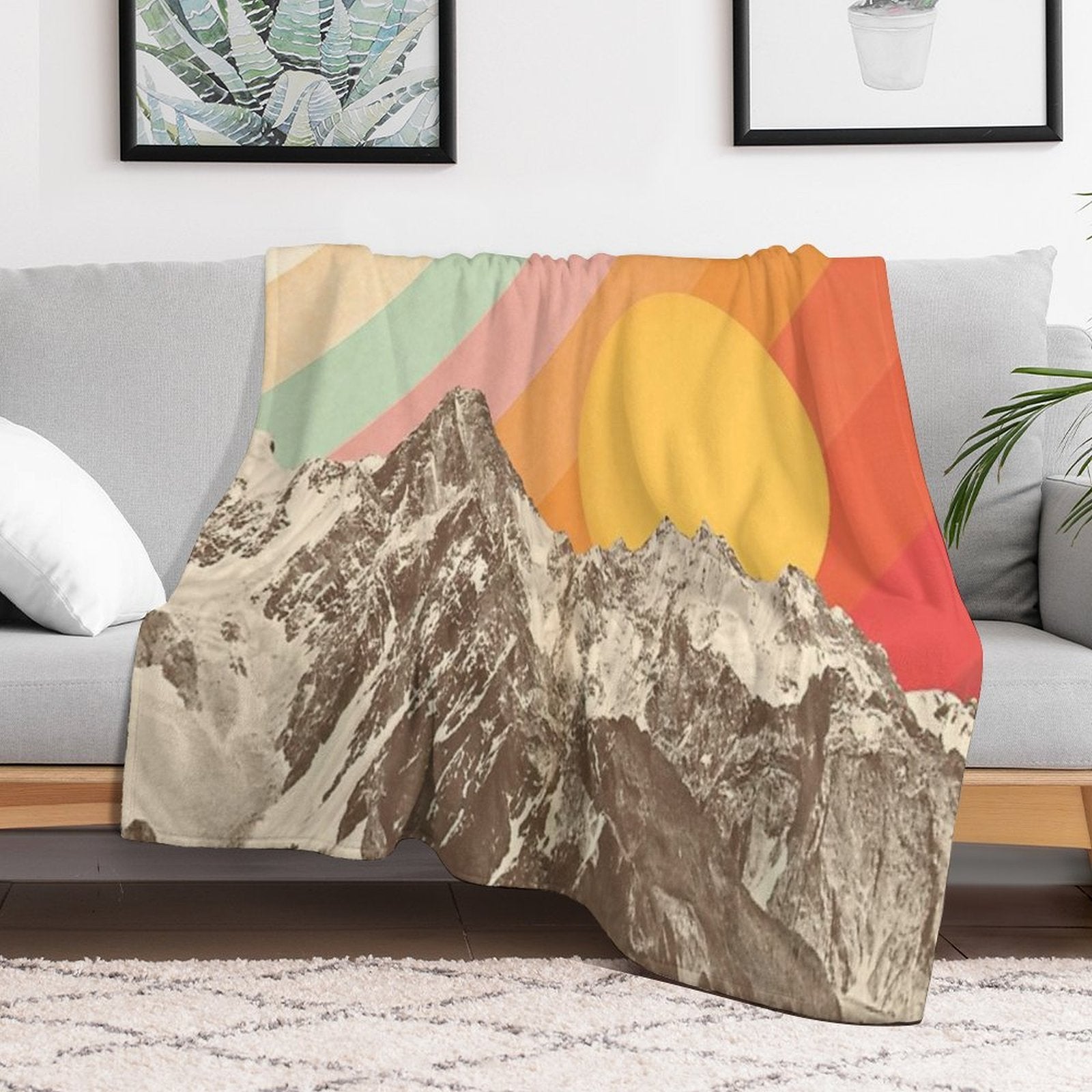 Mountainscape #1 Travel-friendly Throw Blanket