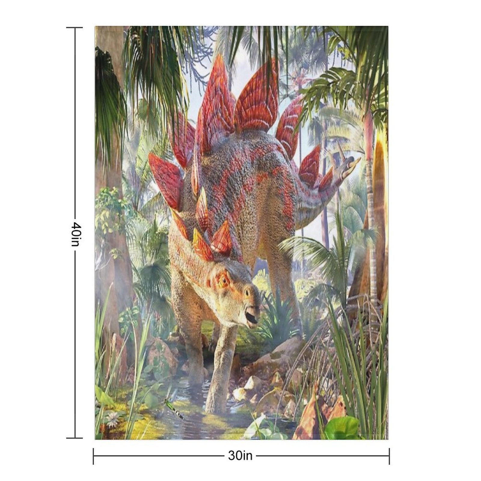 Stegosaurus Swamp Wrinkle-free Throw Blanket