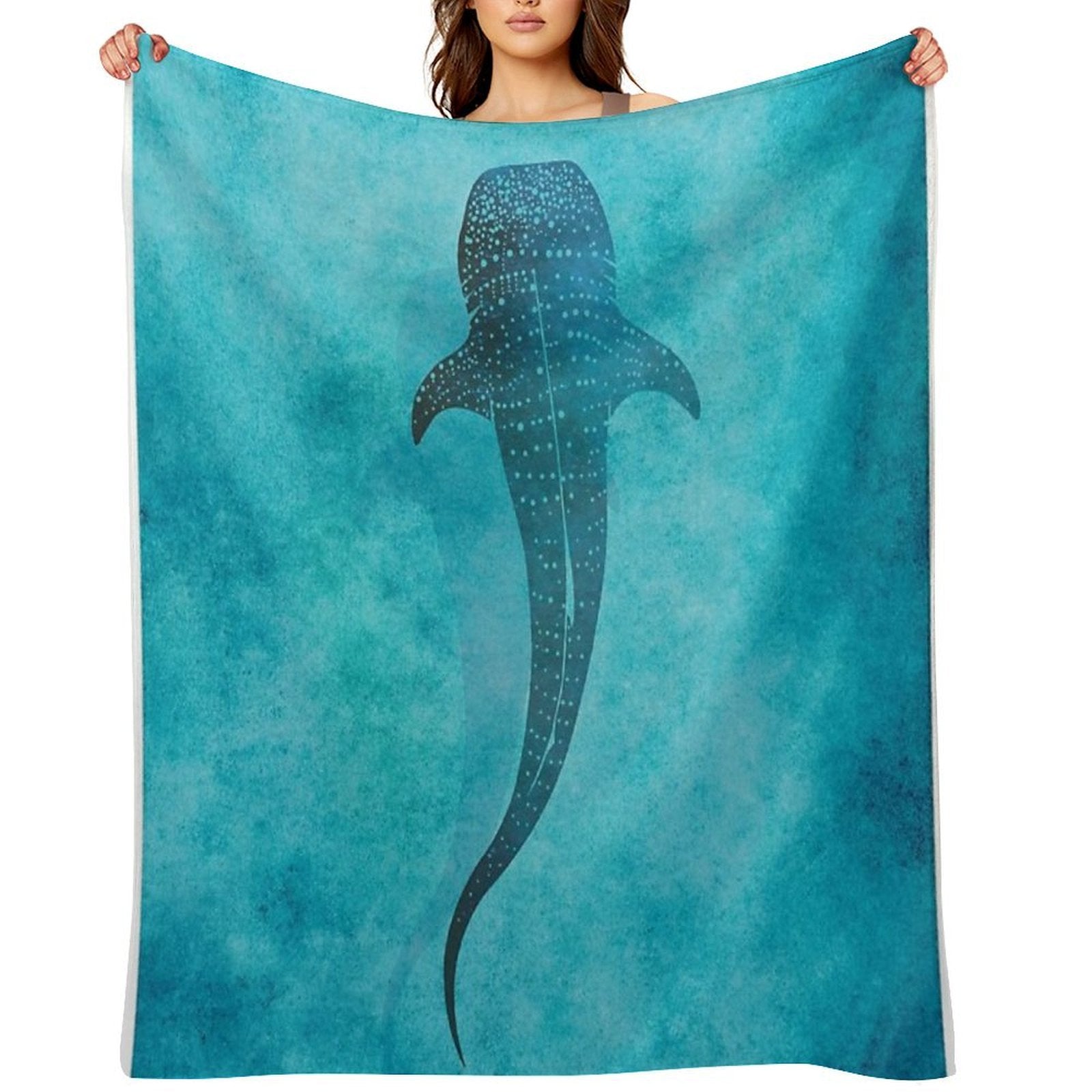 Whale Shark Blue Ocean Quick-dry Throw Blanket