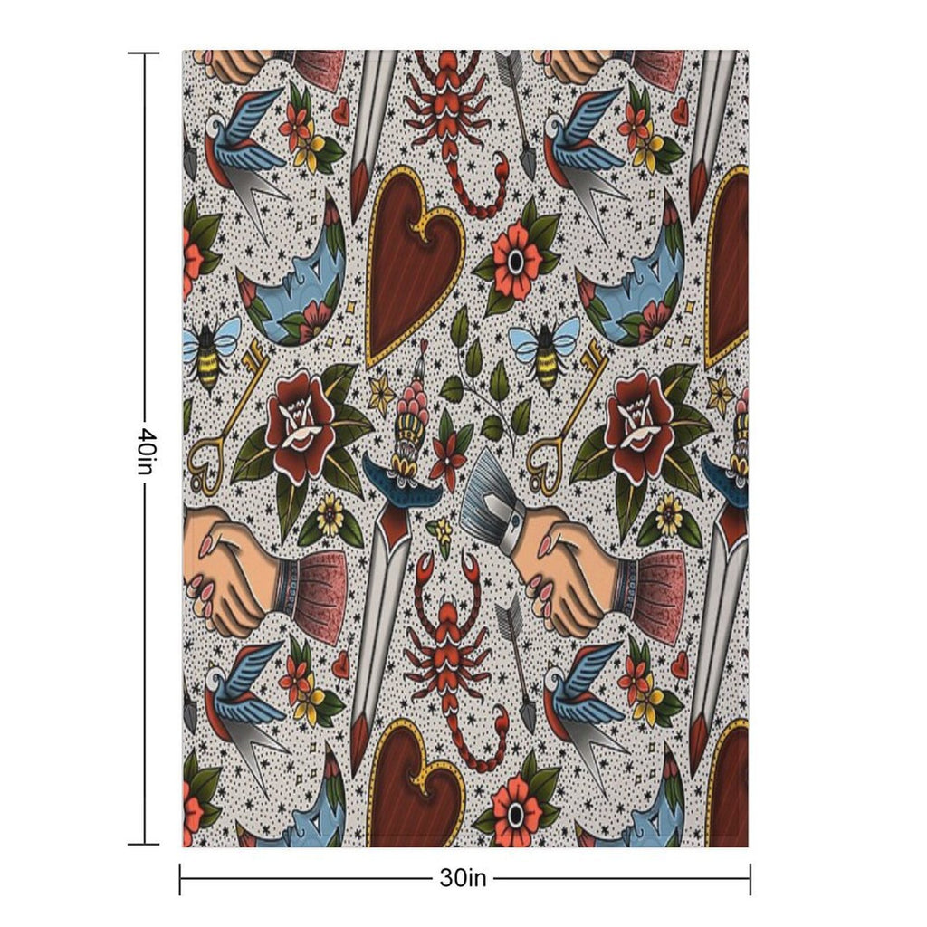 American Traditional Flash Pattern Anti-pilling Throw Blanket