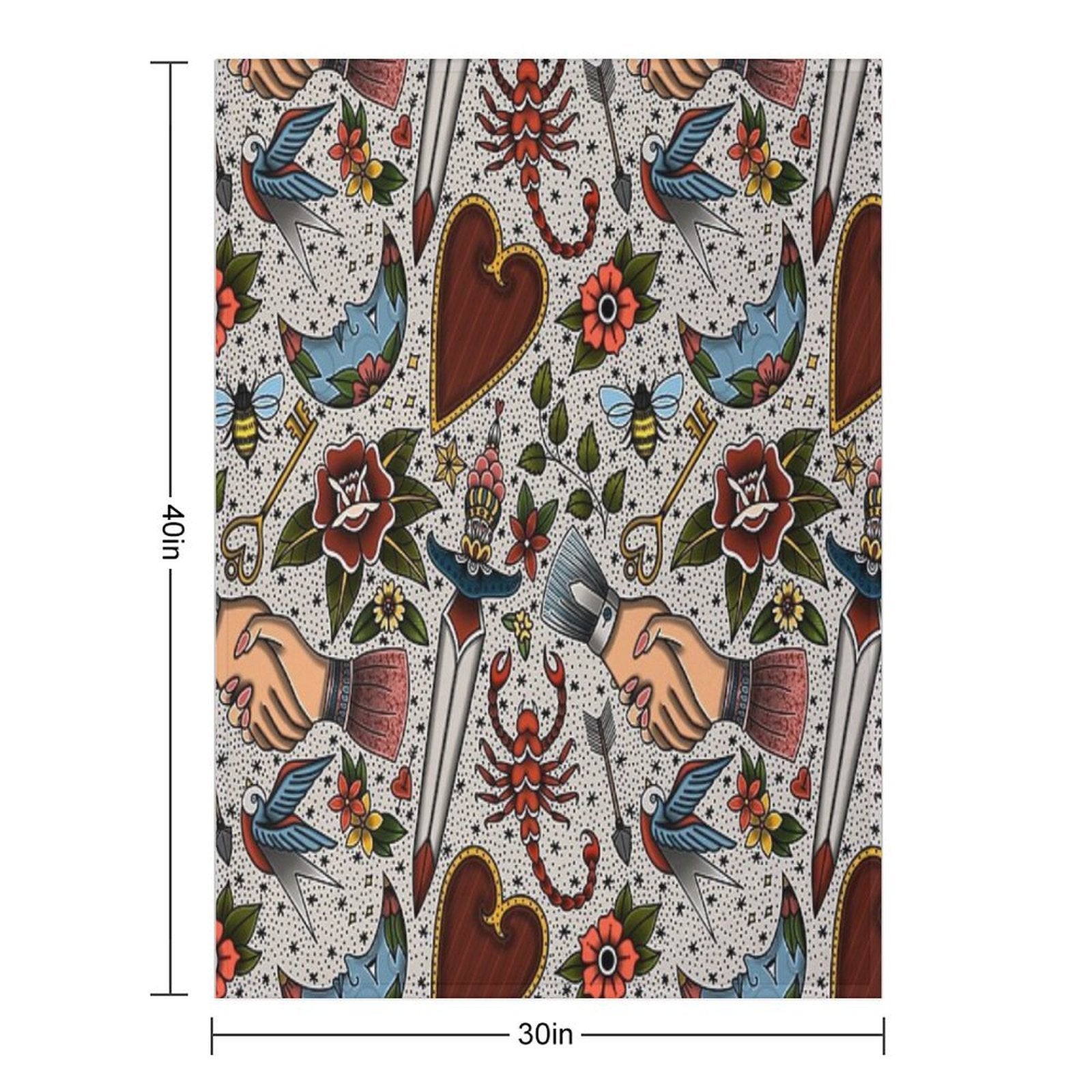 American Traditional Flash Pattern Anti-pilling Throw Blanket
