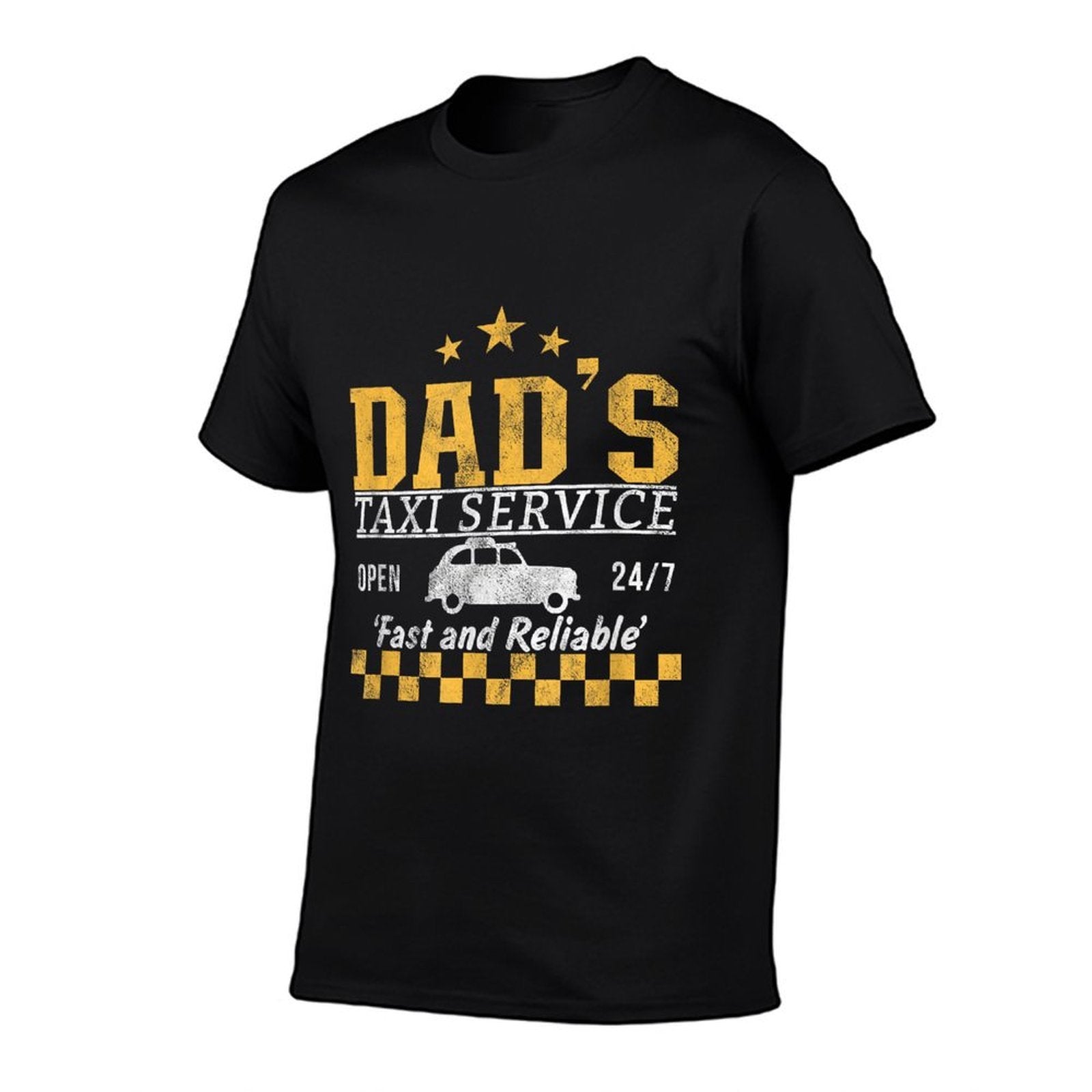Dad&#39;s Birthday And Men&#39;s Blue Classic Fit Letter Print - Dad&#39;s Taxi Service  Wrinkle-resistant T-Shirt