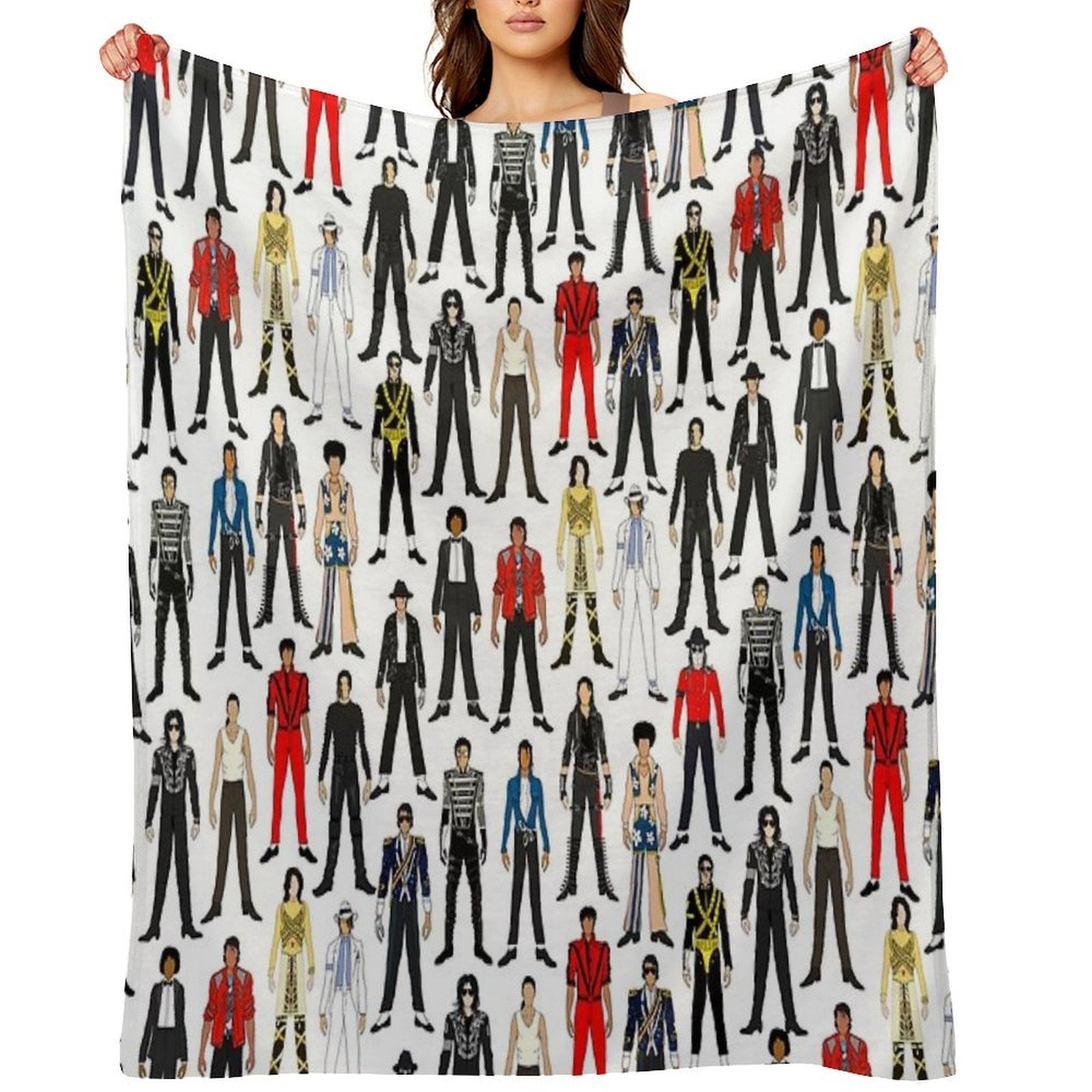 Outfits of King Jackson Pop Music Fashion Velvety-soft Throw Blanket