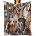 Australian Shepherds Plush Throw Blanket