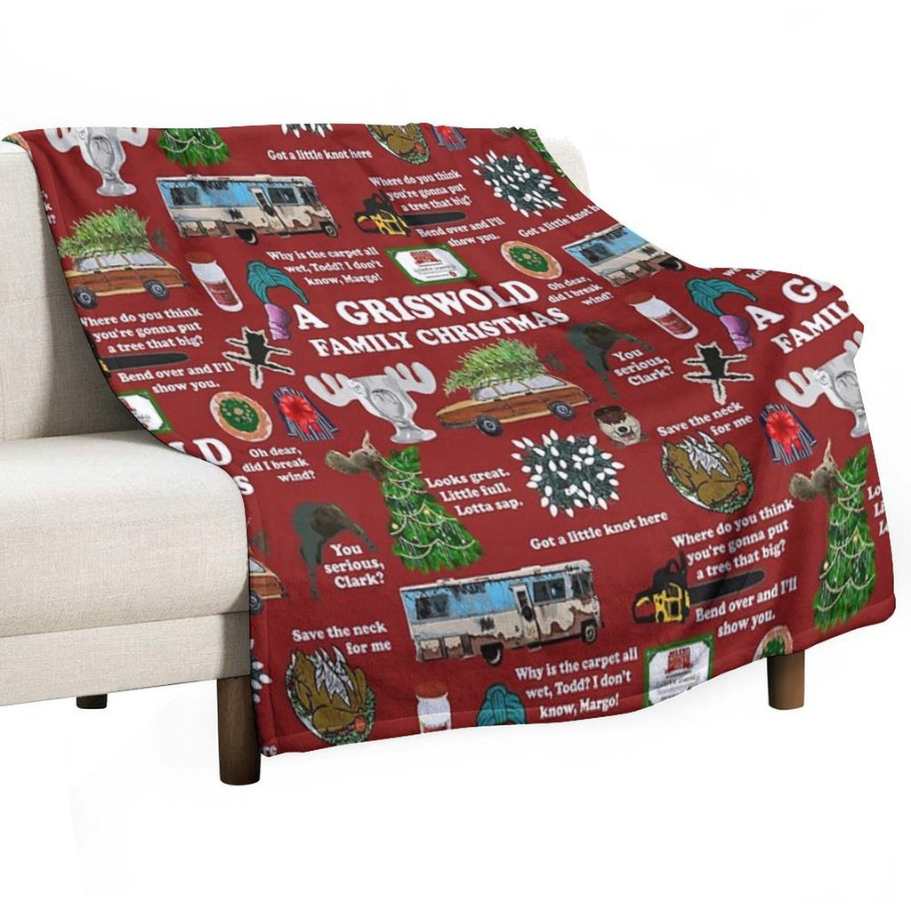 Christmas Vacation Collage Travel-friendly Throw Blanket