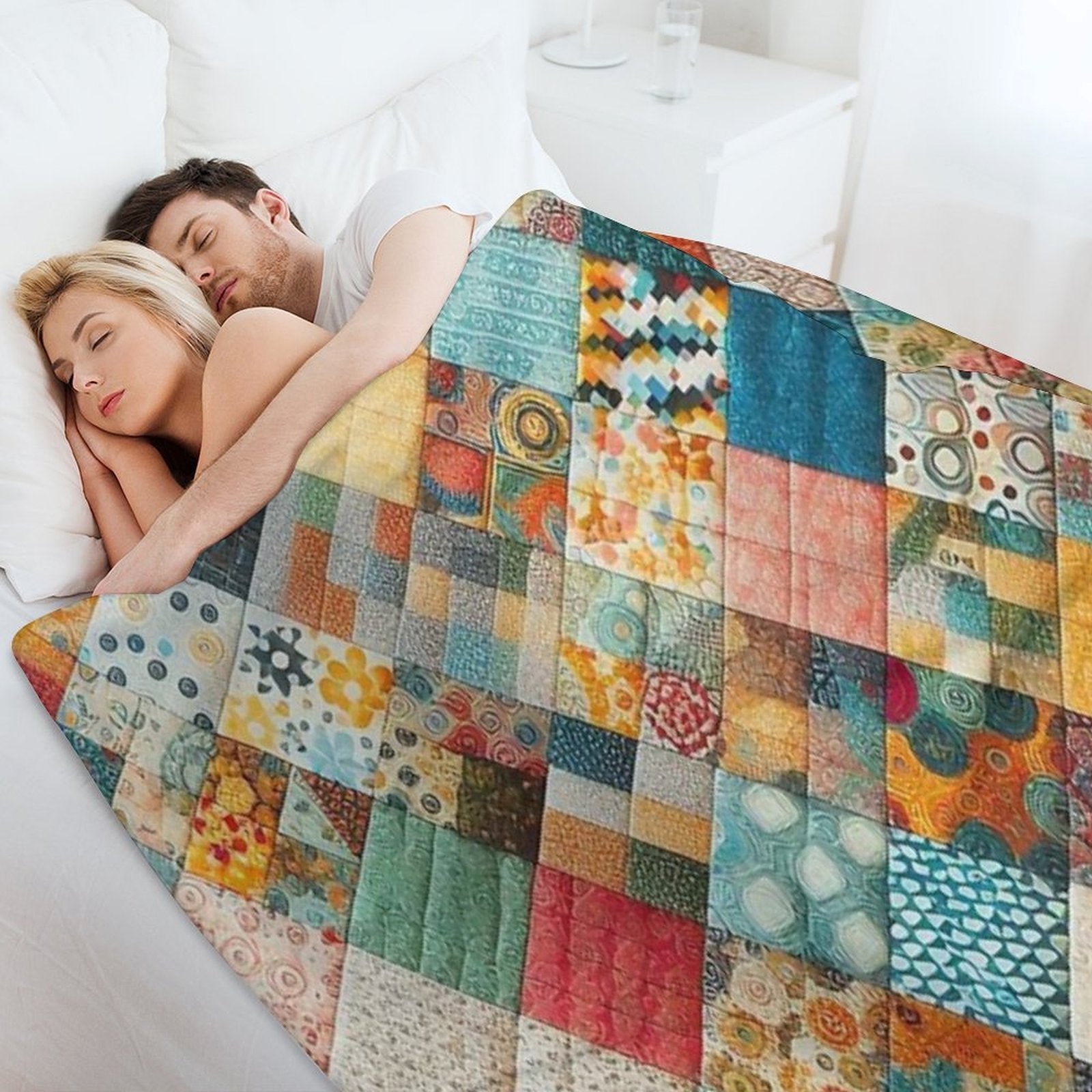 Cozy Patchwork Blanket Anti-pilling Throw Blanket