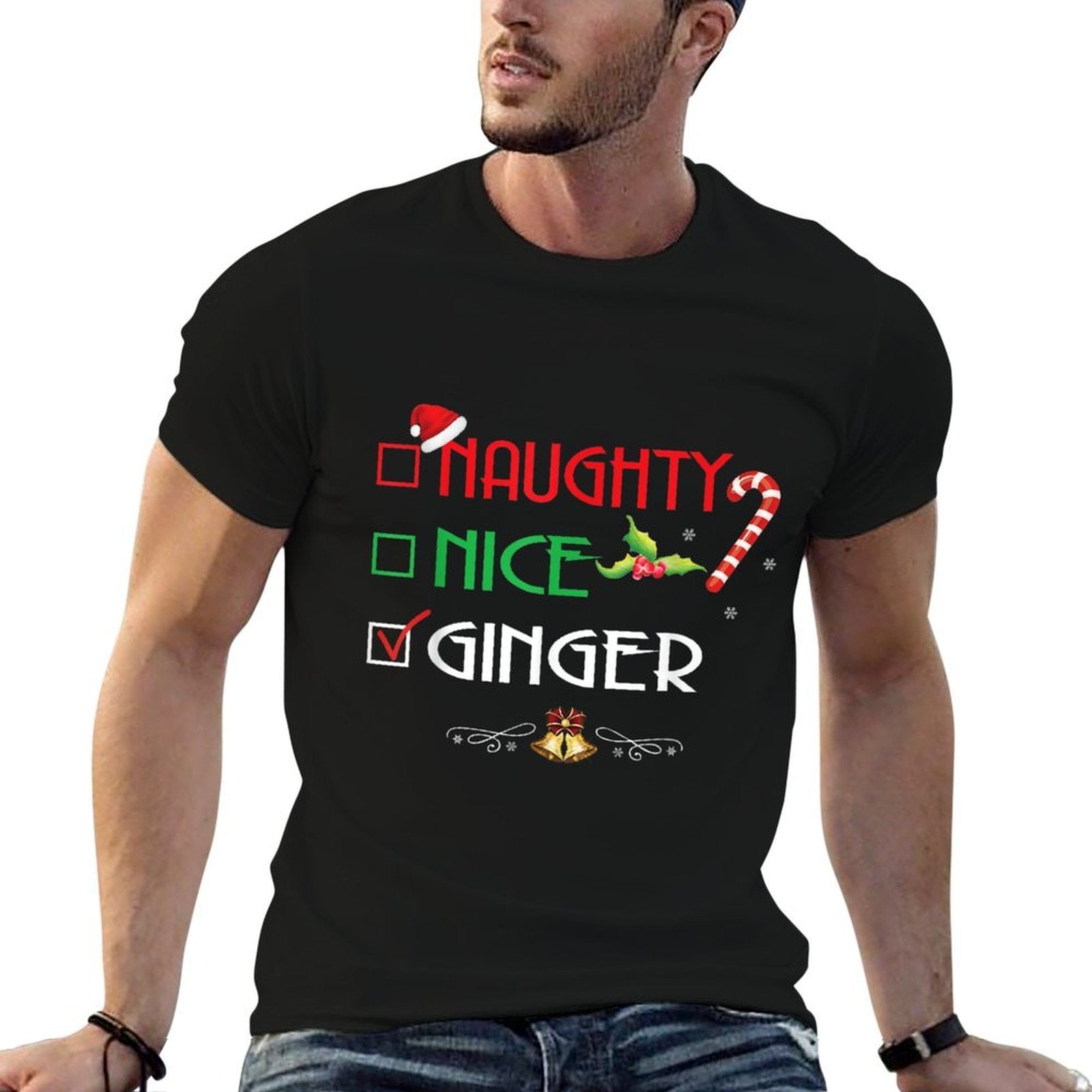 Nice Naughty Ginger Group Matching Christmas Gifts  Odor-resistant T-Shirt
