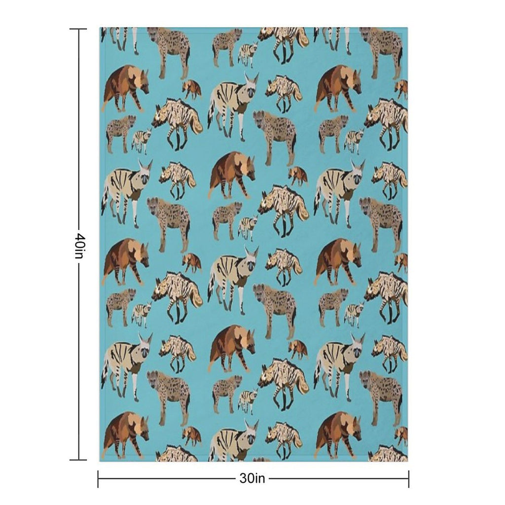 H Is for Hyena Machine-washable Throw Blanket