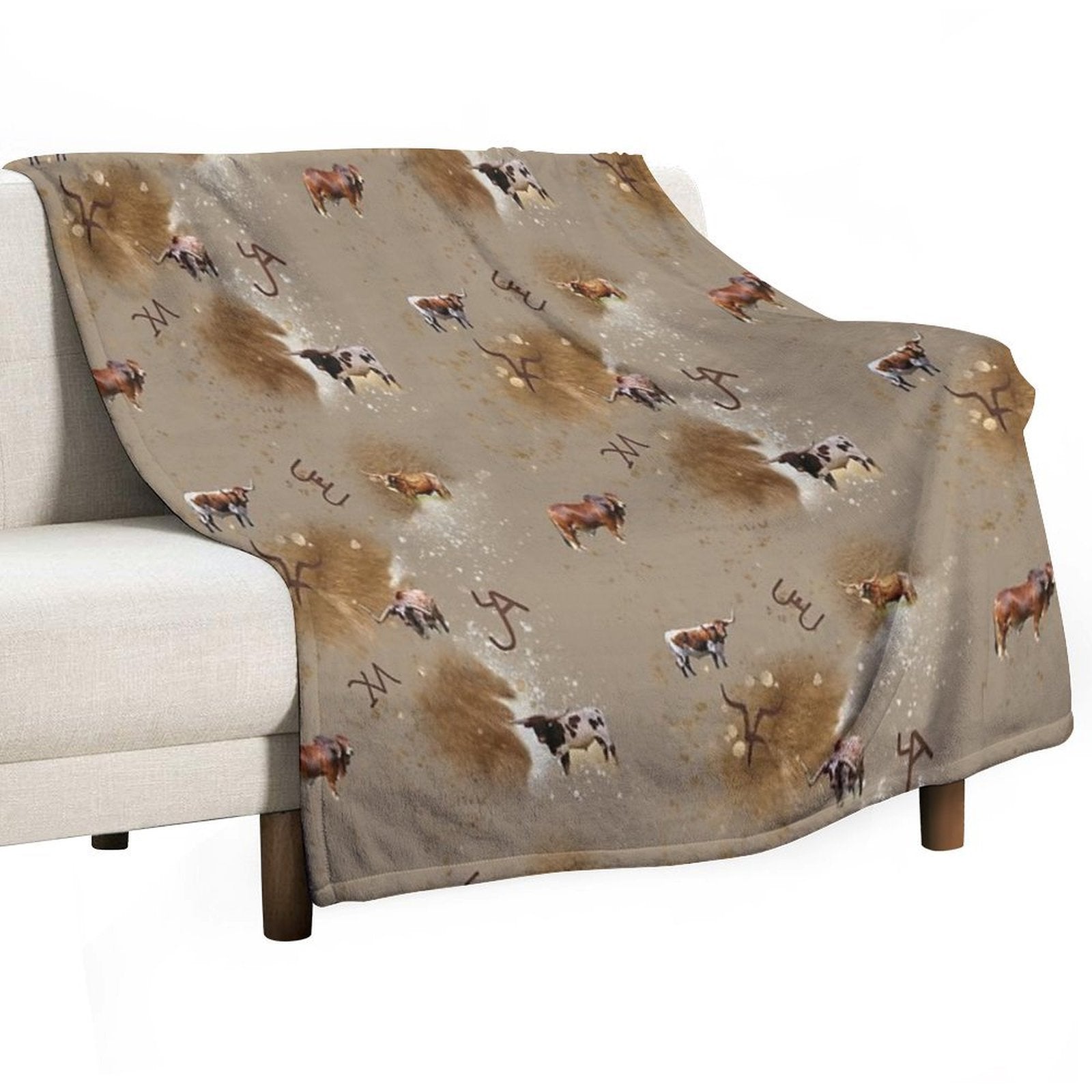Thats Bull! Brands And Longhorns Comfort Throw Blanket
