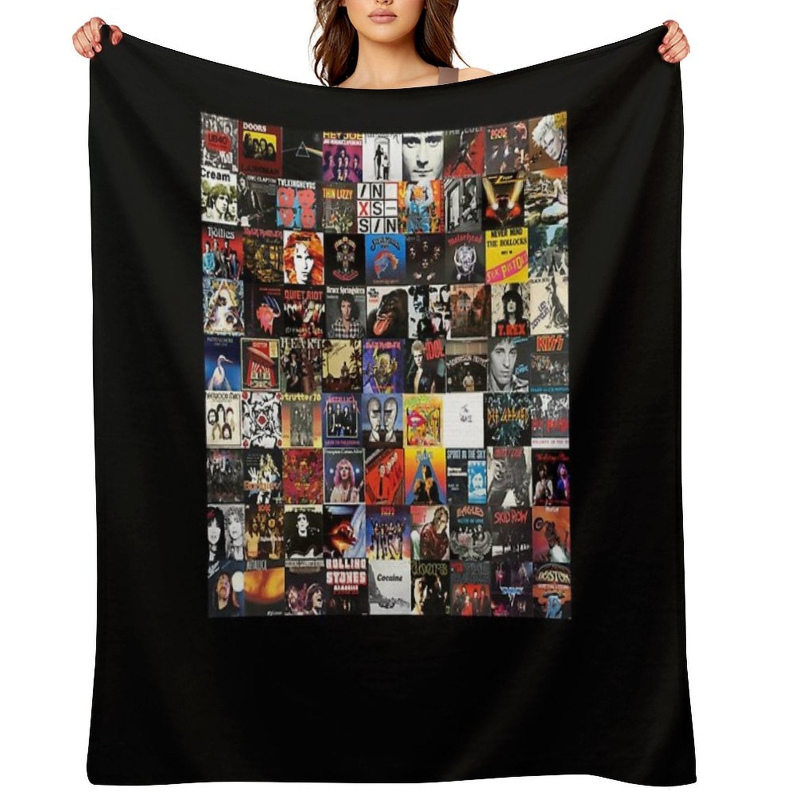 Rock Vinyl Collage Classic Wrinkle-free Throw Blanket