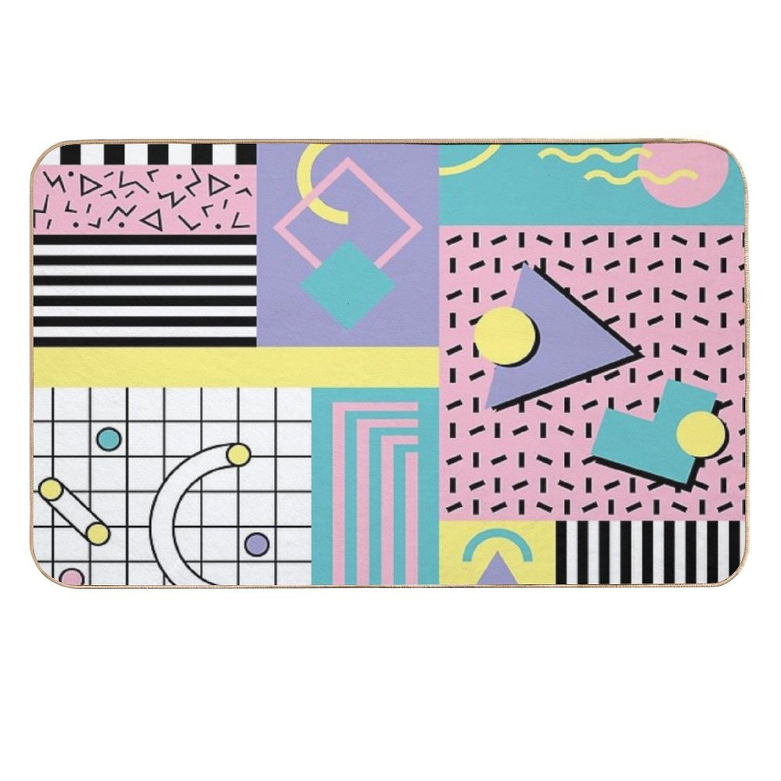 Memphis Pattern 25 - Retro 90s  80s  Stain-Proof Bath Mat