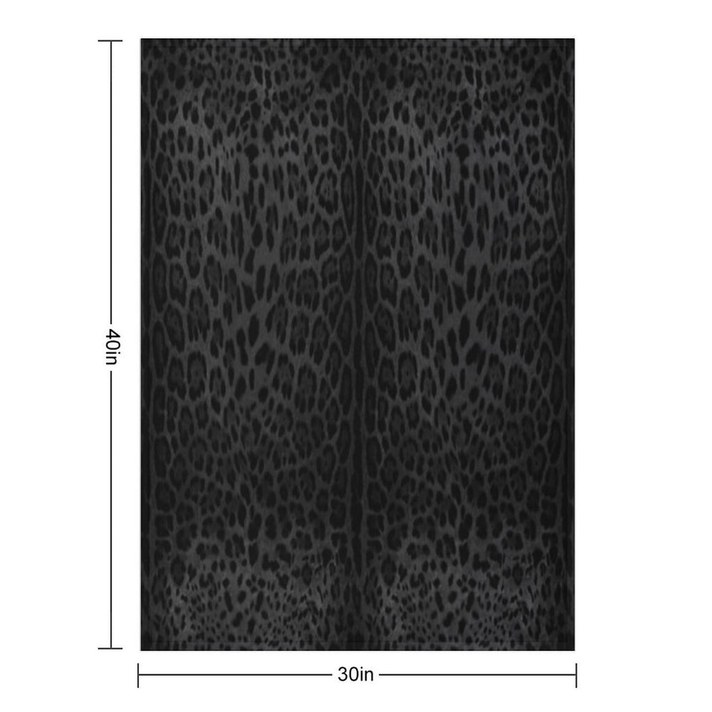 Black Leopard Print Skin Shrink-resistant Throw Blanket