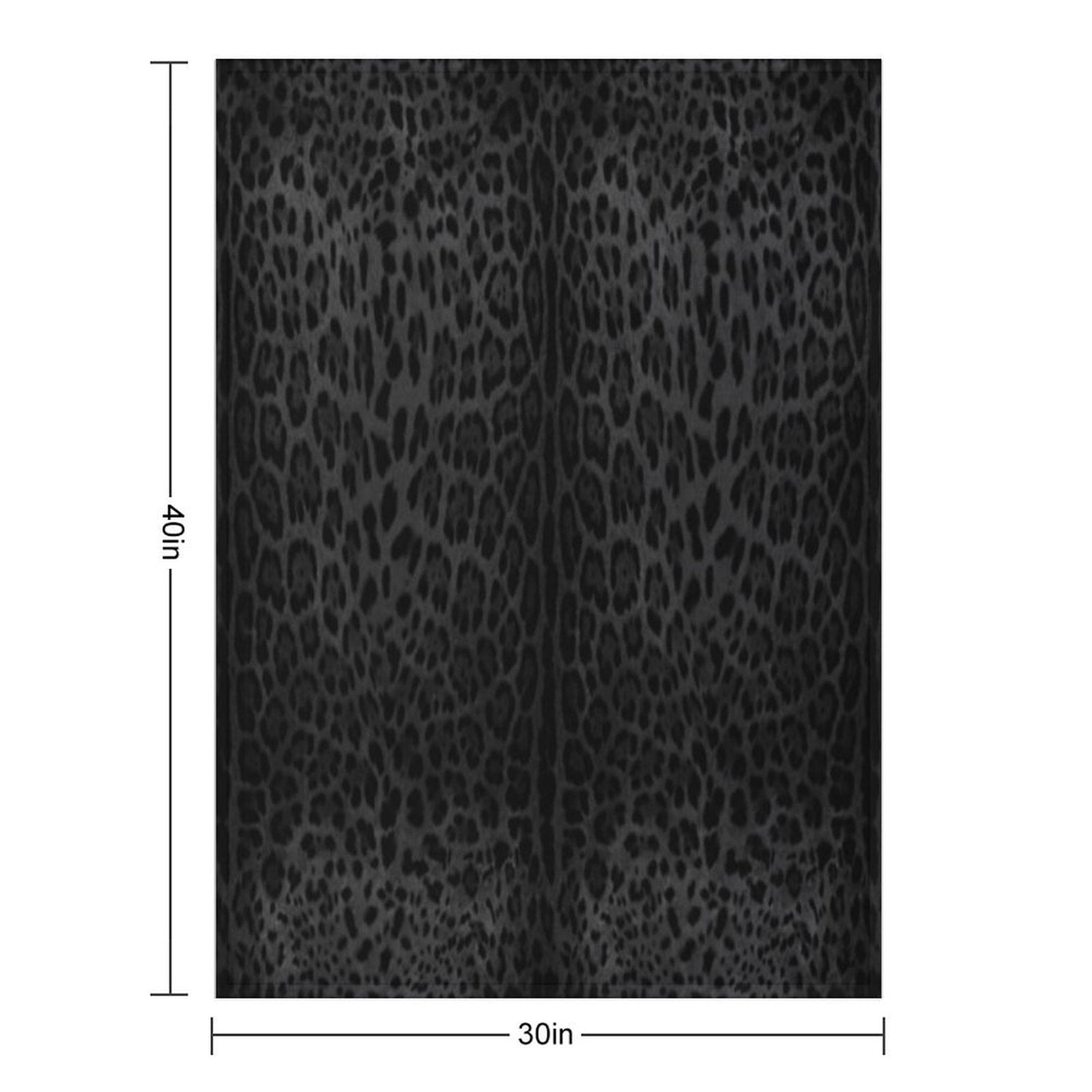 Black Leopard Print Skin Shrink-resistant Throw Blanket