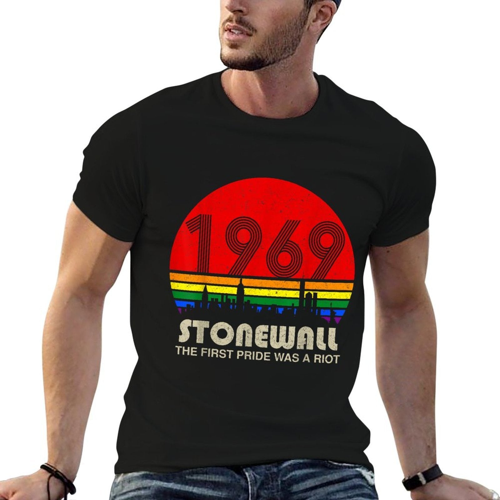 1969 The First Pride Was A Riot LGBT Pride Rainbow  Easy-care T-Shirt