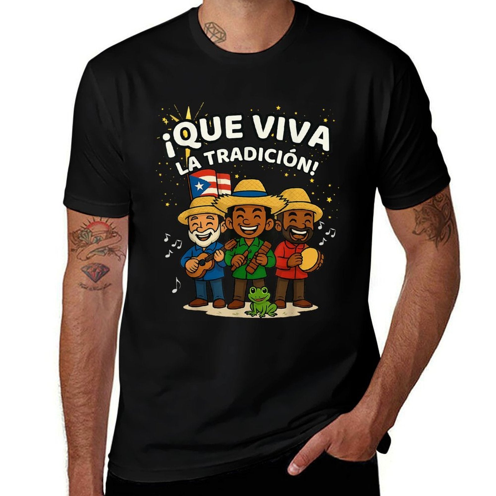 Que Viva La Tradición Navidad Boricua Parranda Spanish  Quick-drying T-Shirt