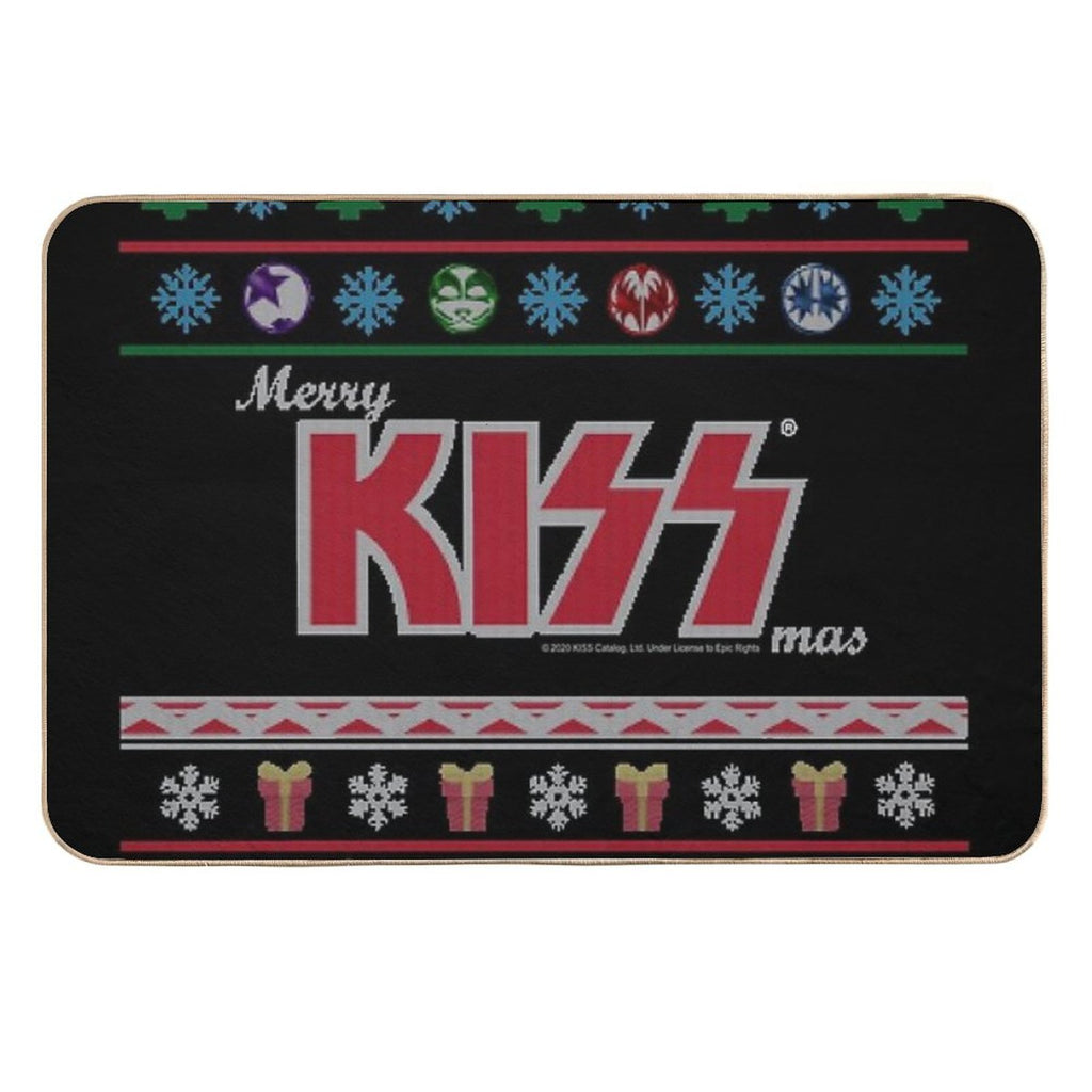 KISS ® The Band - Merry KissMas Ugly Sweater  Anti-Trip Bath Mat