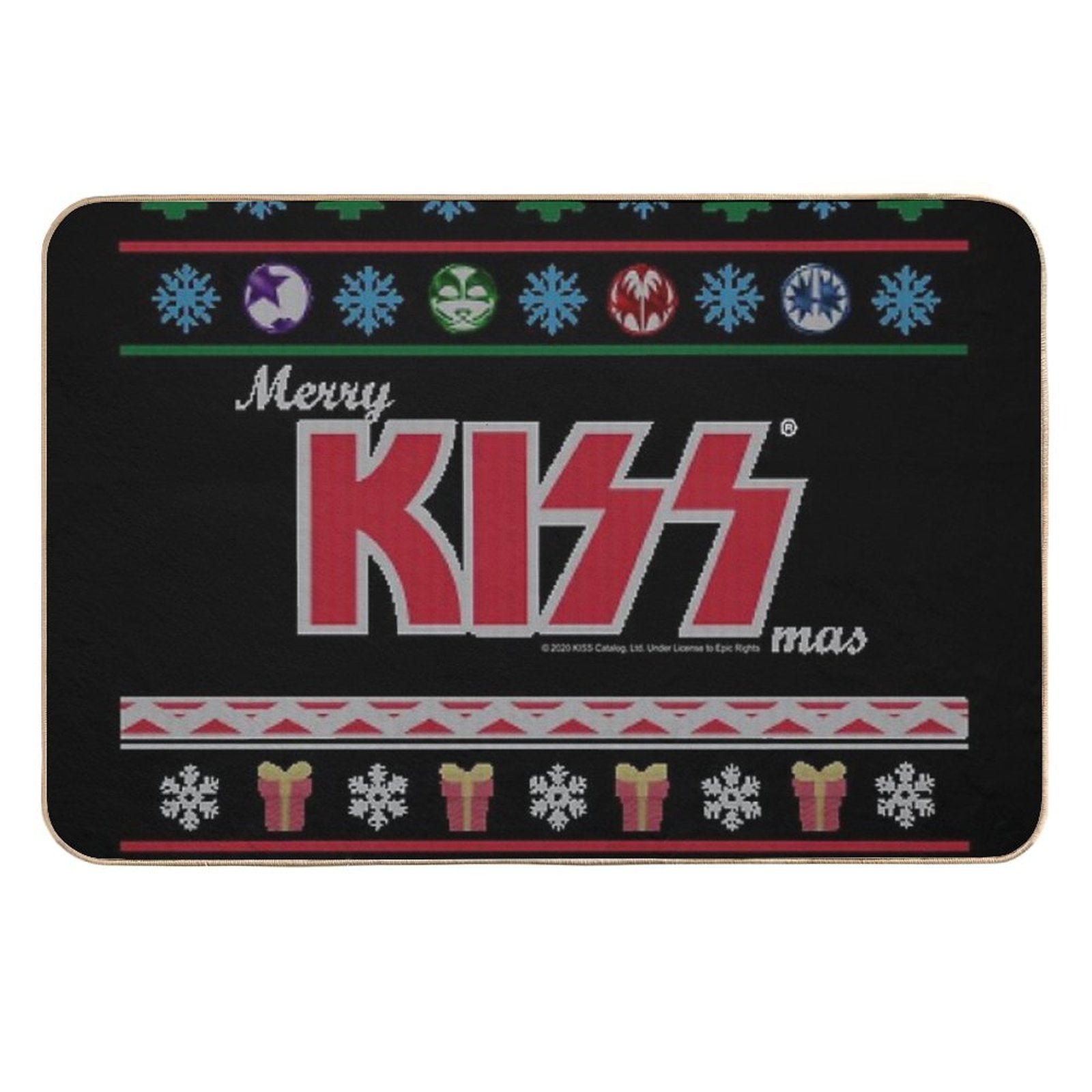 KISS ® The Band - Merry KissMas Ugly Sweater  Anti-Trip Bath Mat