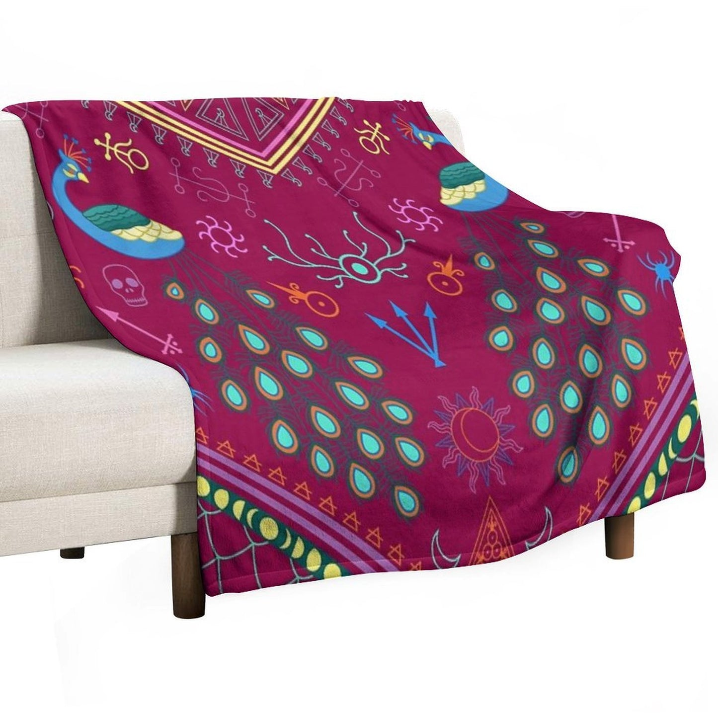 Mollymauk Tealeaf Inspired Print Velvety-soft Throw Blanket