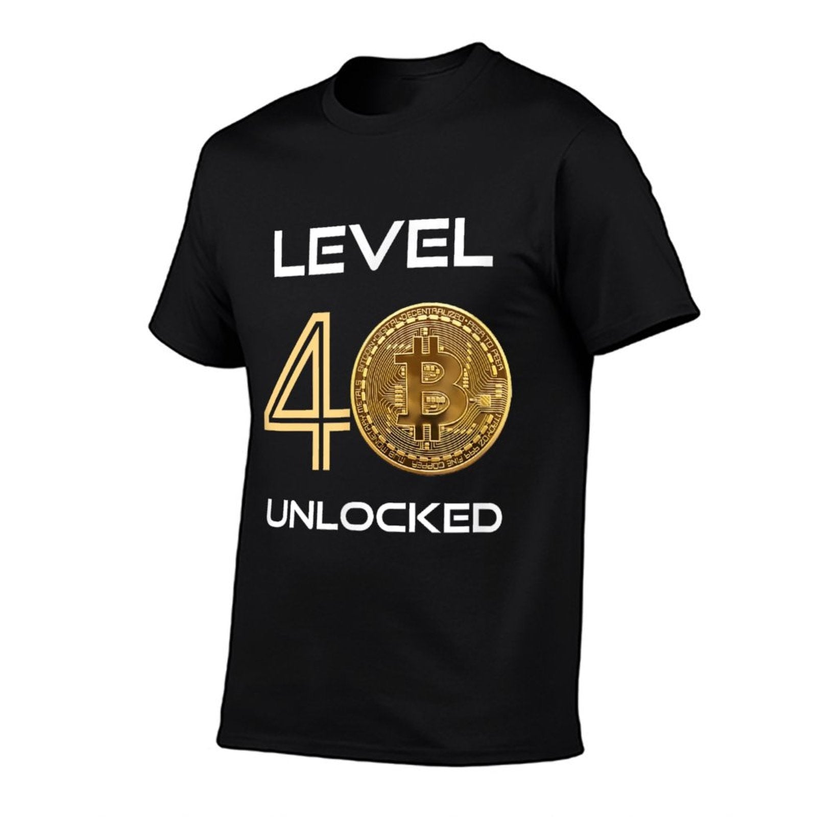 Level 40 Unlocked, 40th Birthday, Bitcoin BTC, Funny Gift  Heathered Texture T-Shirt