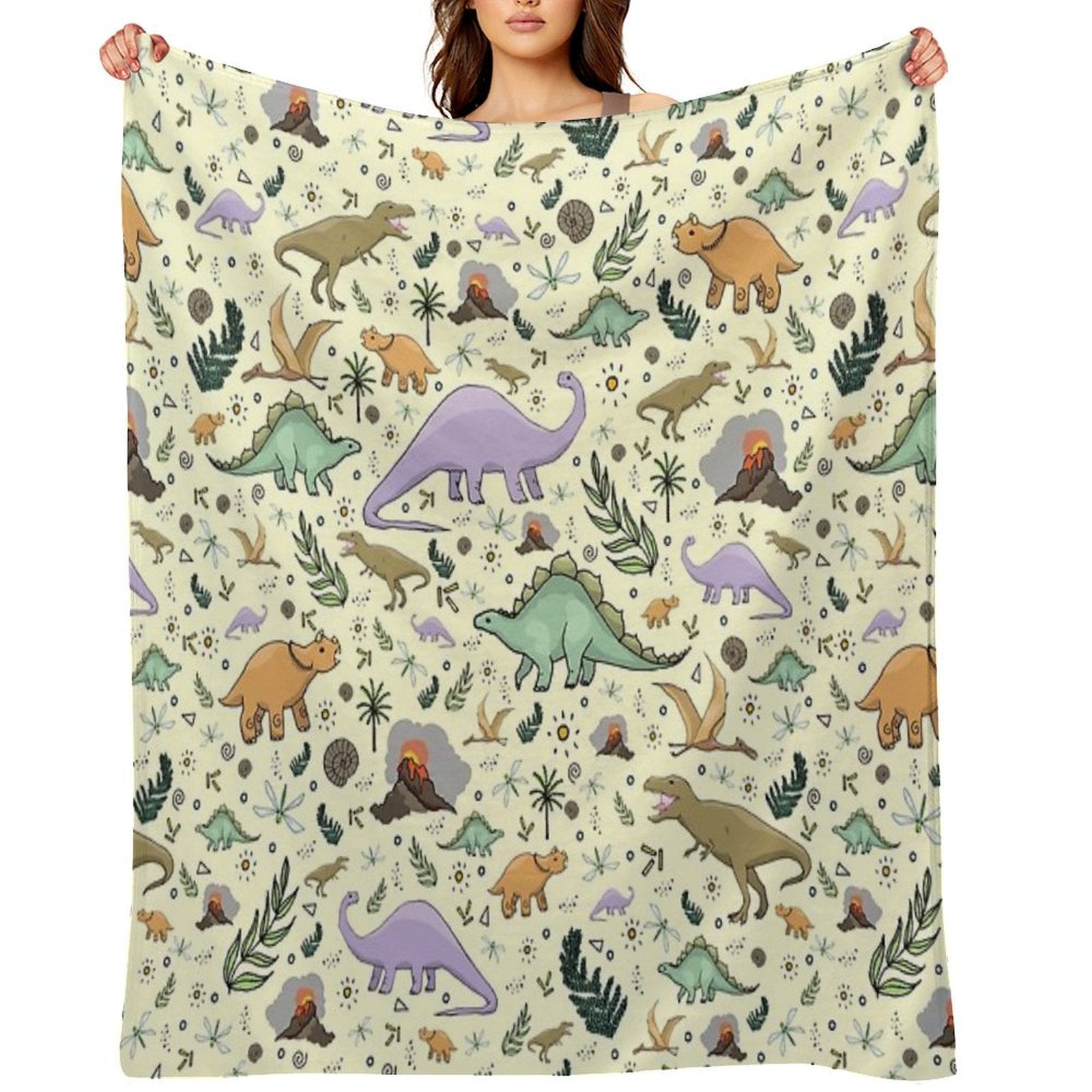 Dinosaurs! Eco-conscious Throw Blanket