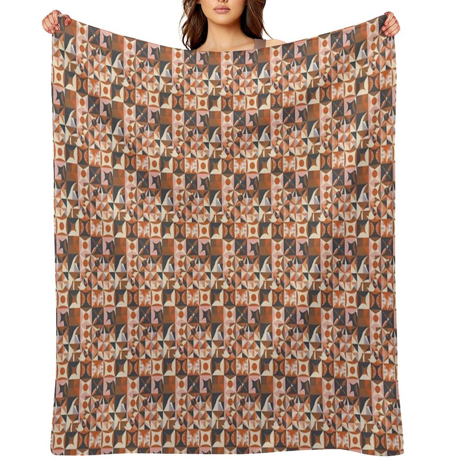 Muted Autumn  Soft Autumn Pattern, Skin-tone Matching, Personal Color Analysis, PCA, Geometric Abstract Quick-dry Throw Blanket