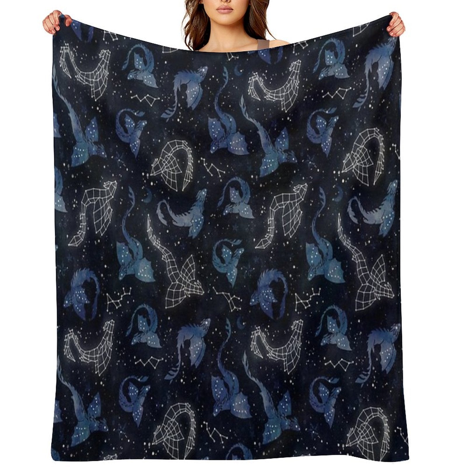 Dragon Star Constellations Easy Care Throw Blanket