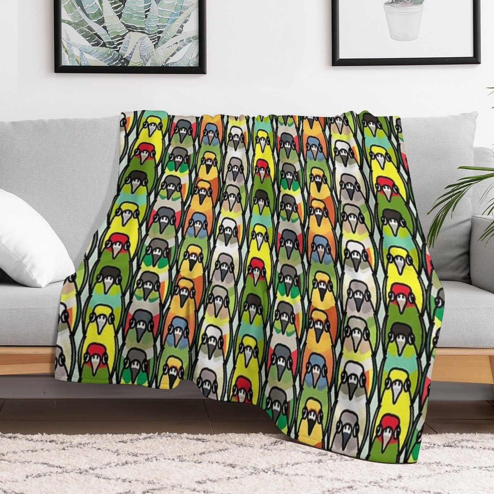 Conure Pattern Easy Care Throw Blanket
