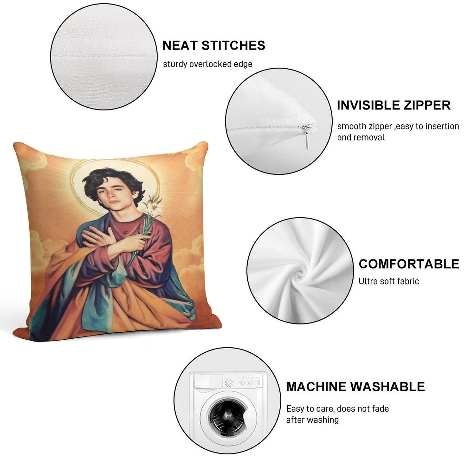 Timothee Chalamet Saint Soft Multiple Sizes Throw Pillow