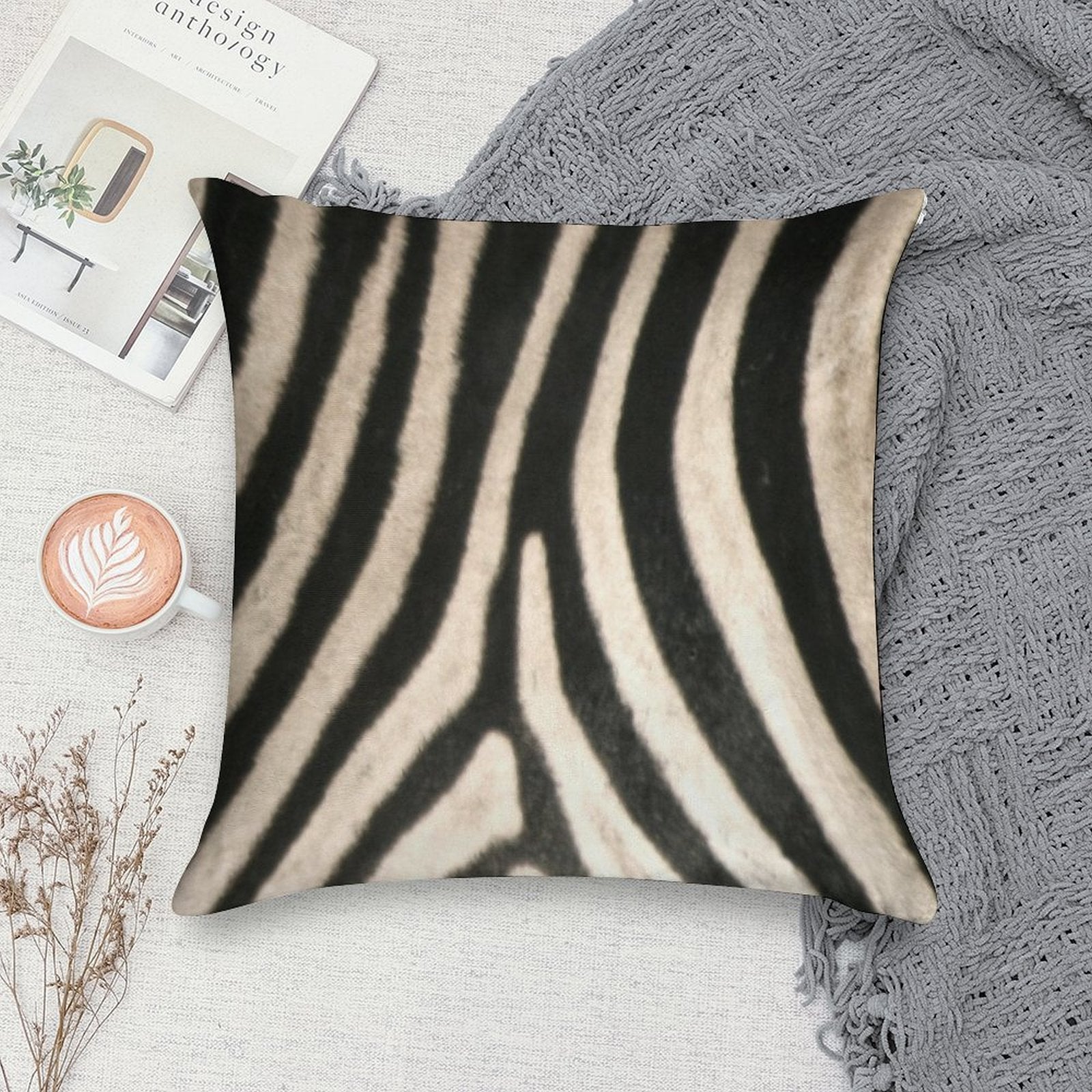 Zebra Print. Safari Animal Lovers Decor. Soft Luxury Feel Throw Pillow