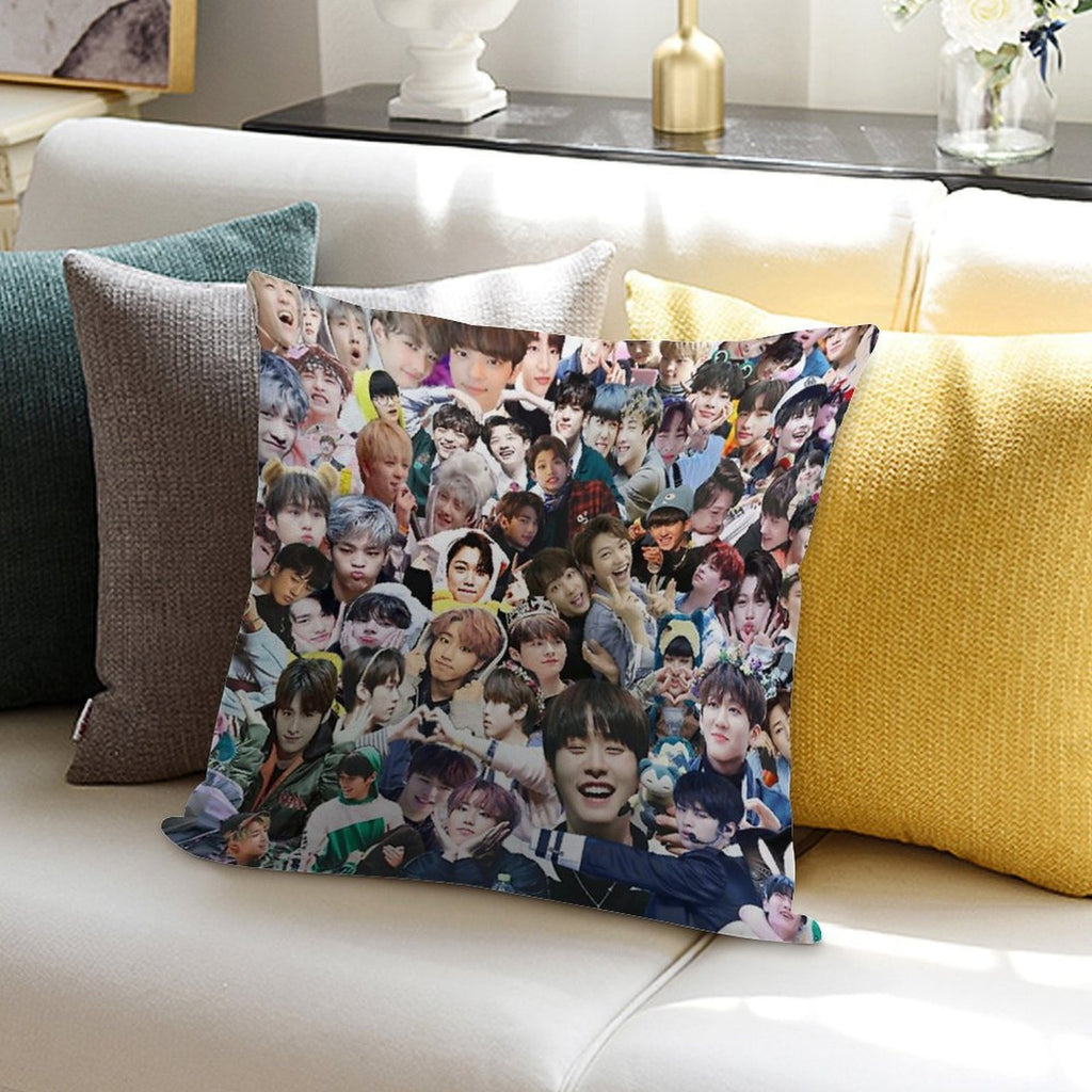 Stray Kids Soft Short Plush Fabric Throw Pillow