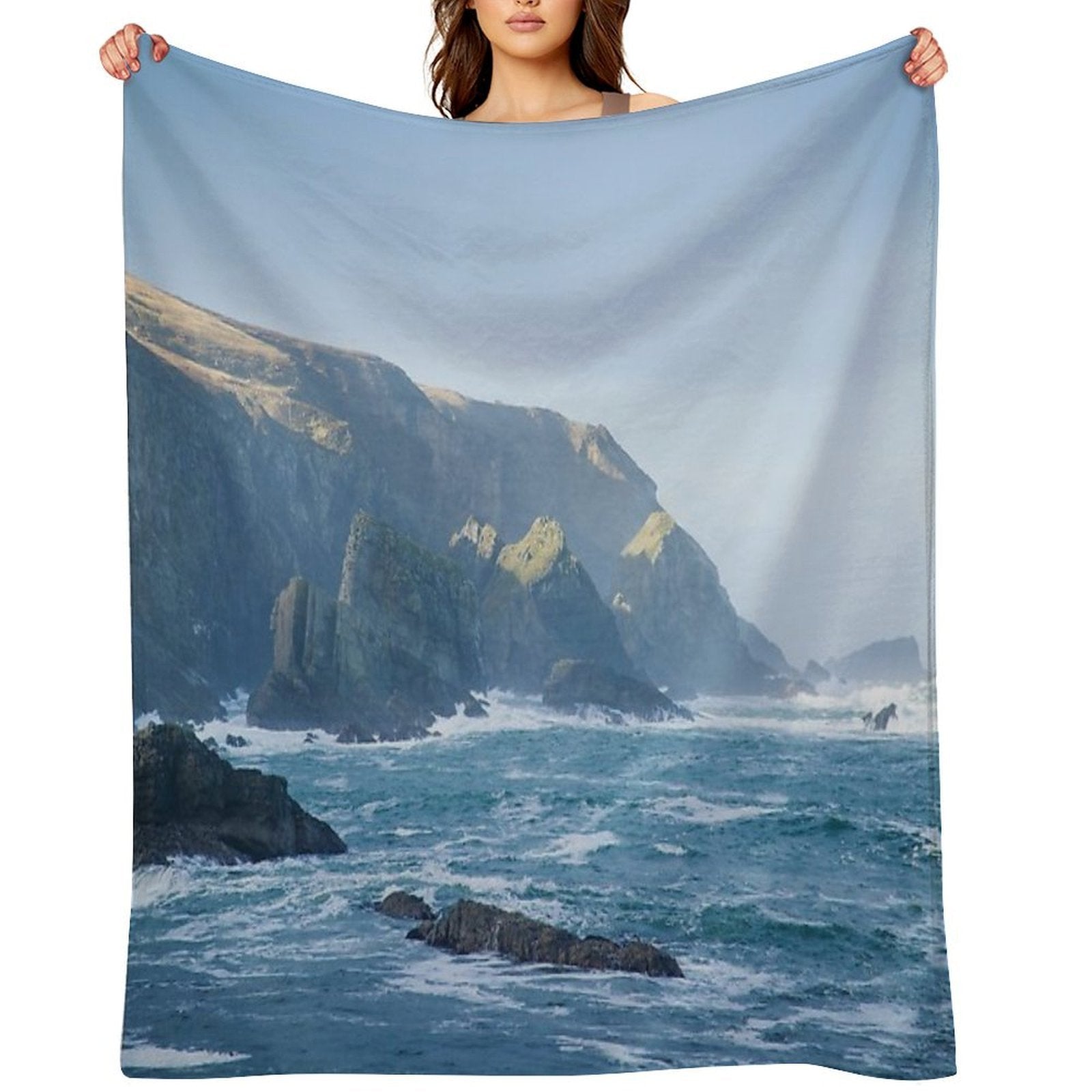 Cliffs at Port, Glencolmcille Comfort Throw Blanket