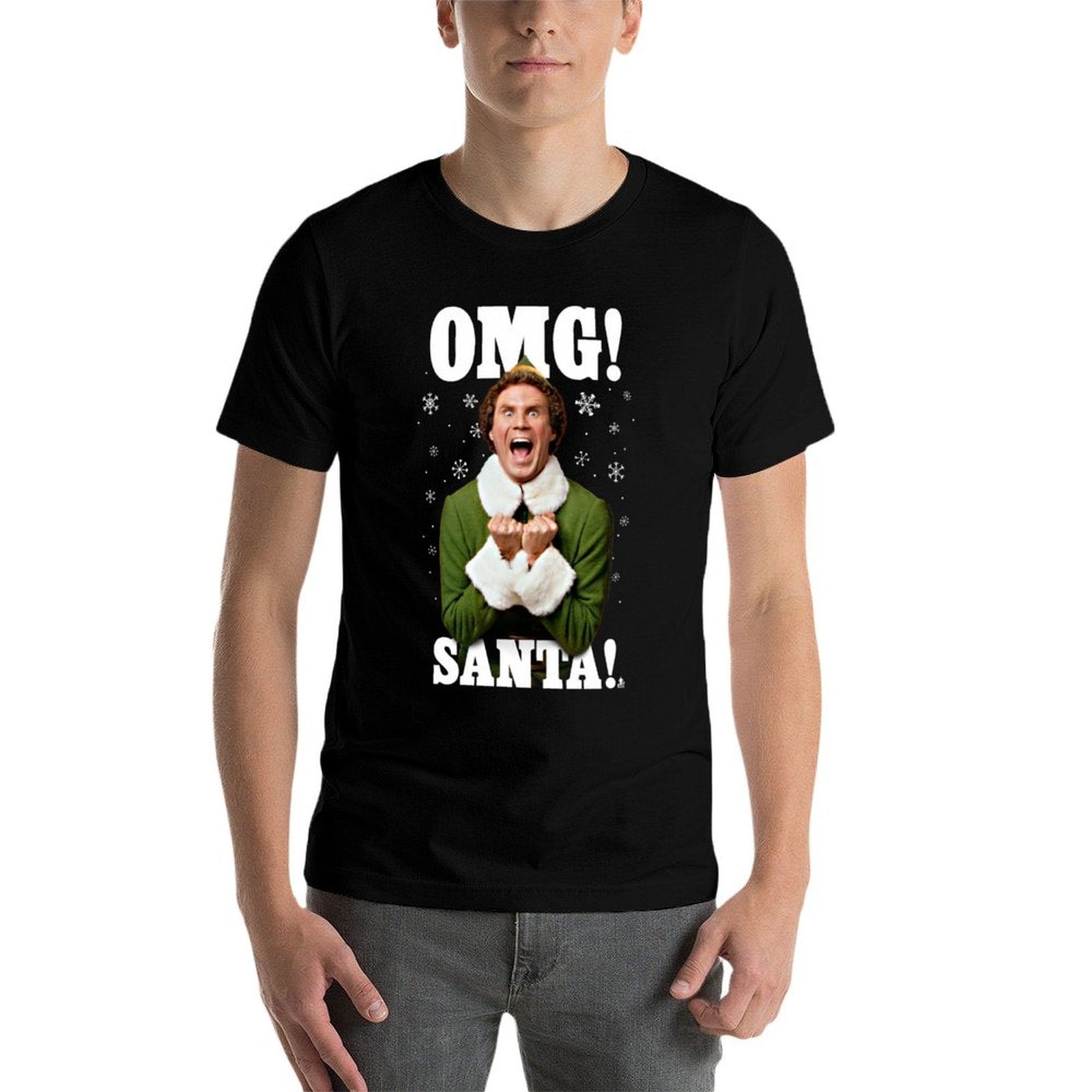 Elf OMG Santa Buddy The Elf Funny Christmas  Cotton T-Shirt