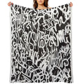 All There in Black And White Premium Throw Blanket