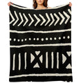 African Mud Cloth Black And White Comfort Throw Blanket