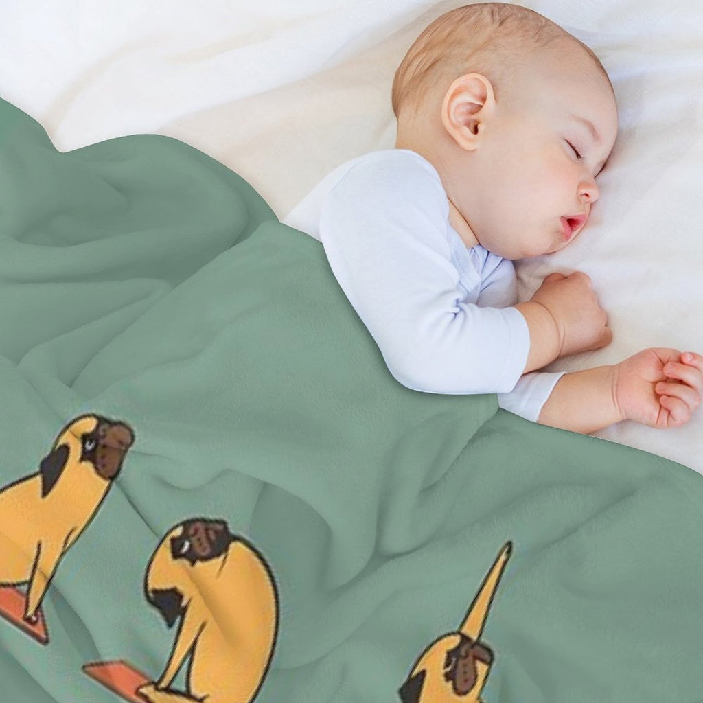 Pug Yoga Lightweight Throw Blanket