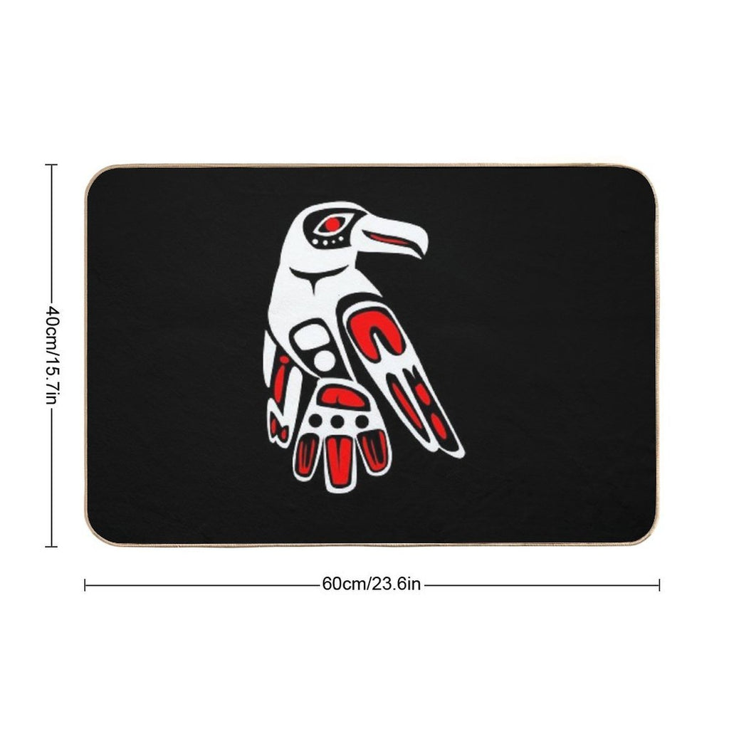 Haida Raven Funny Gift Idea  Easy To Clean Bath Mat