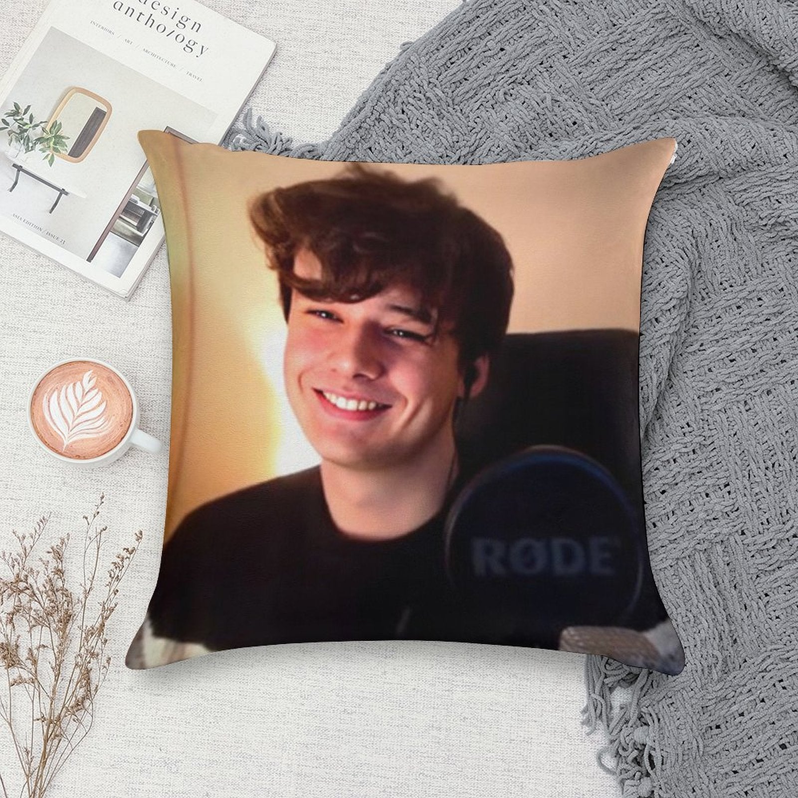 Wilbur Soot Soft Shrink-Resistant Throw Pillow
