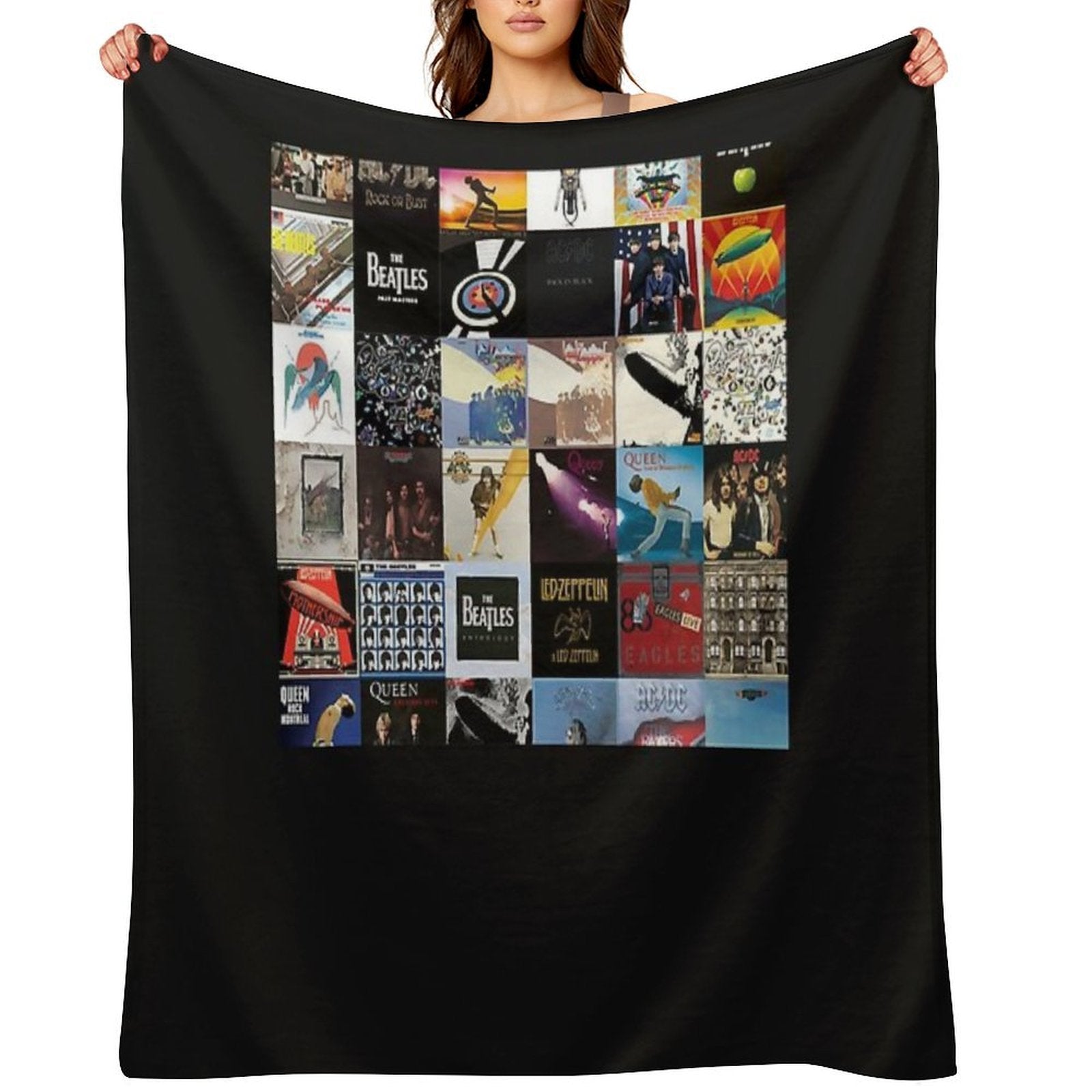 Rock Band Posters Collage Classic T-Shirt All-season Throw Blanket