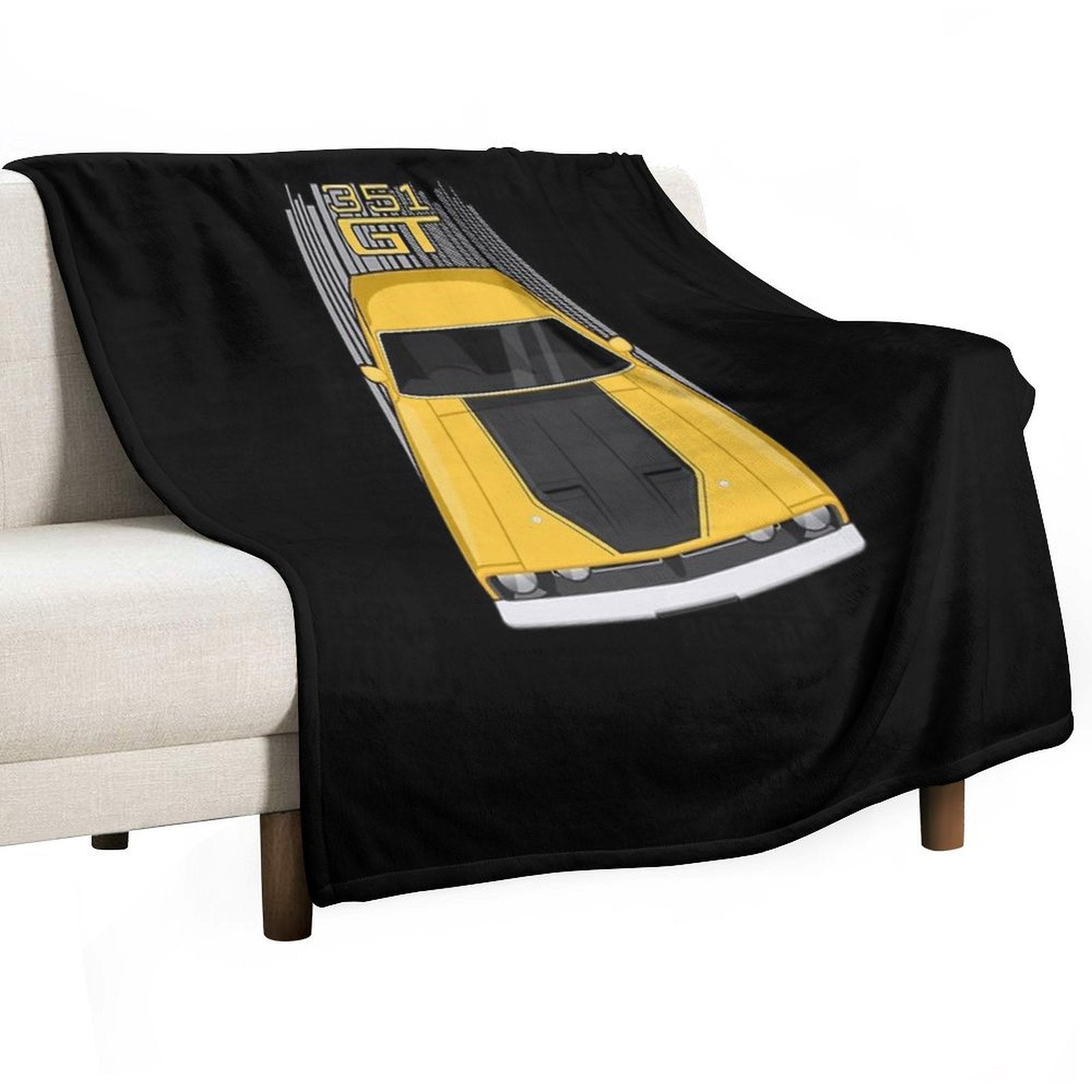 Ford Falcon XB GT 351 - Yellow Eco-conscious Throw Blanket
