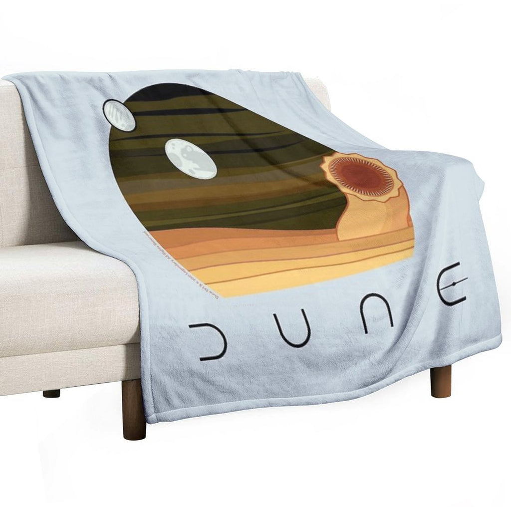 Dune Desert Night And Sandworm Travel-friendly Throw Blanket