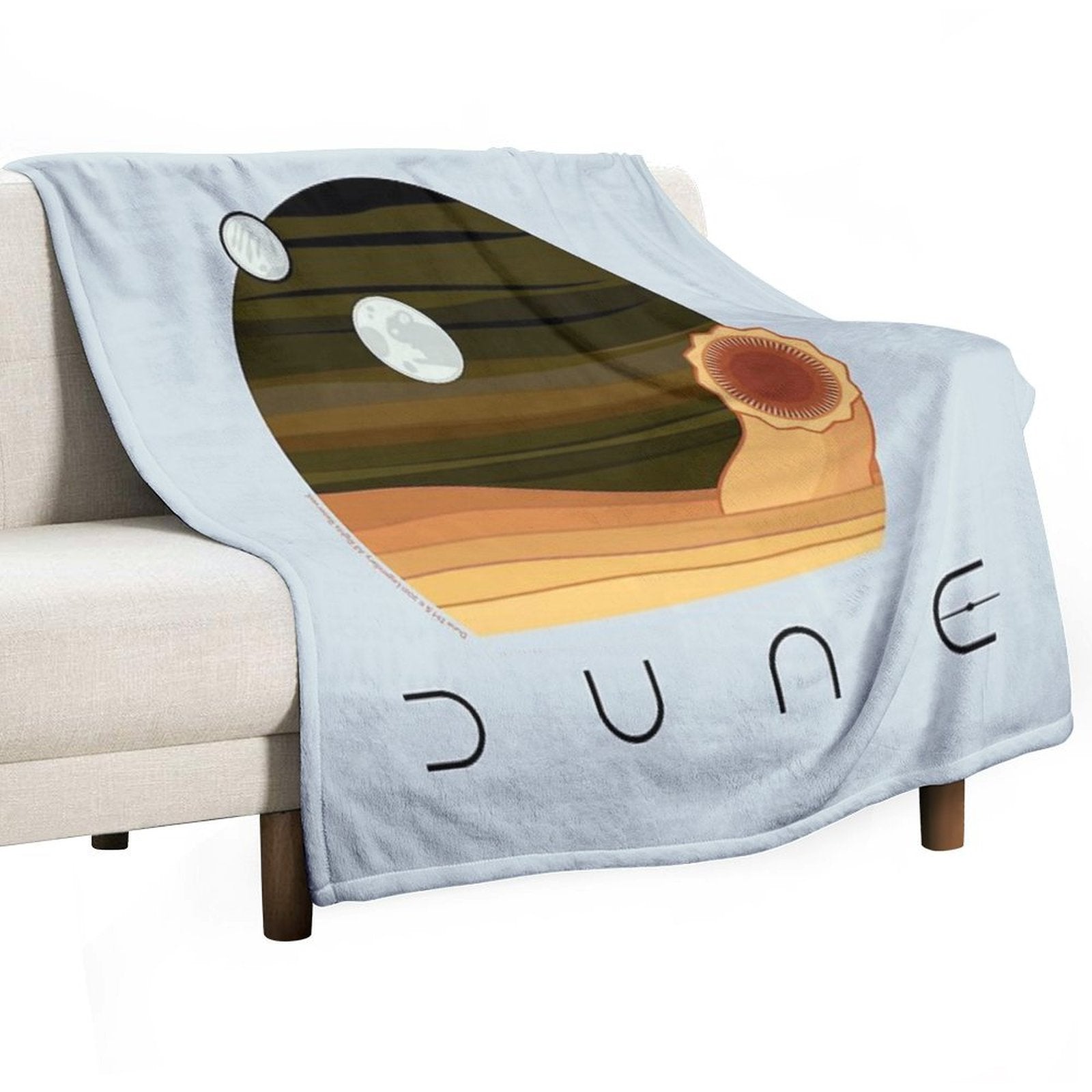 Dune Desert Night And Sandworm Travel-friendly Throw Blanket