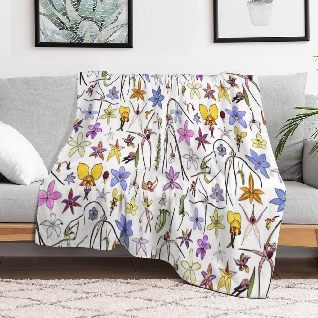 Australian Orchids Versatility Throw Blanket