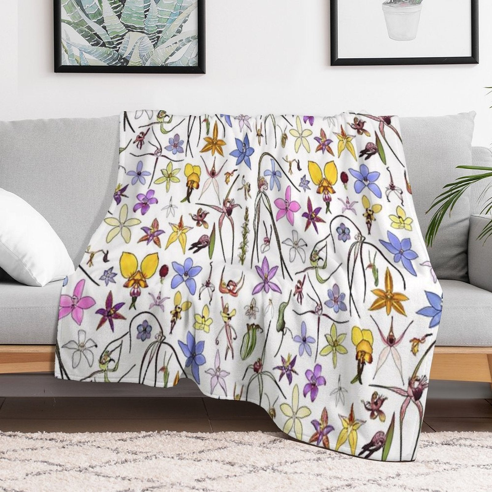Australian Orchids Versatility Throw Blanket