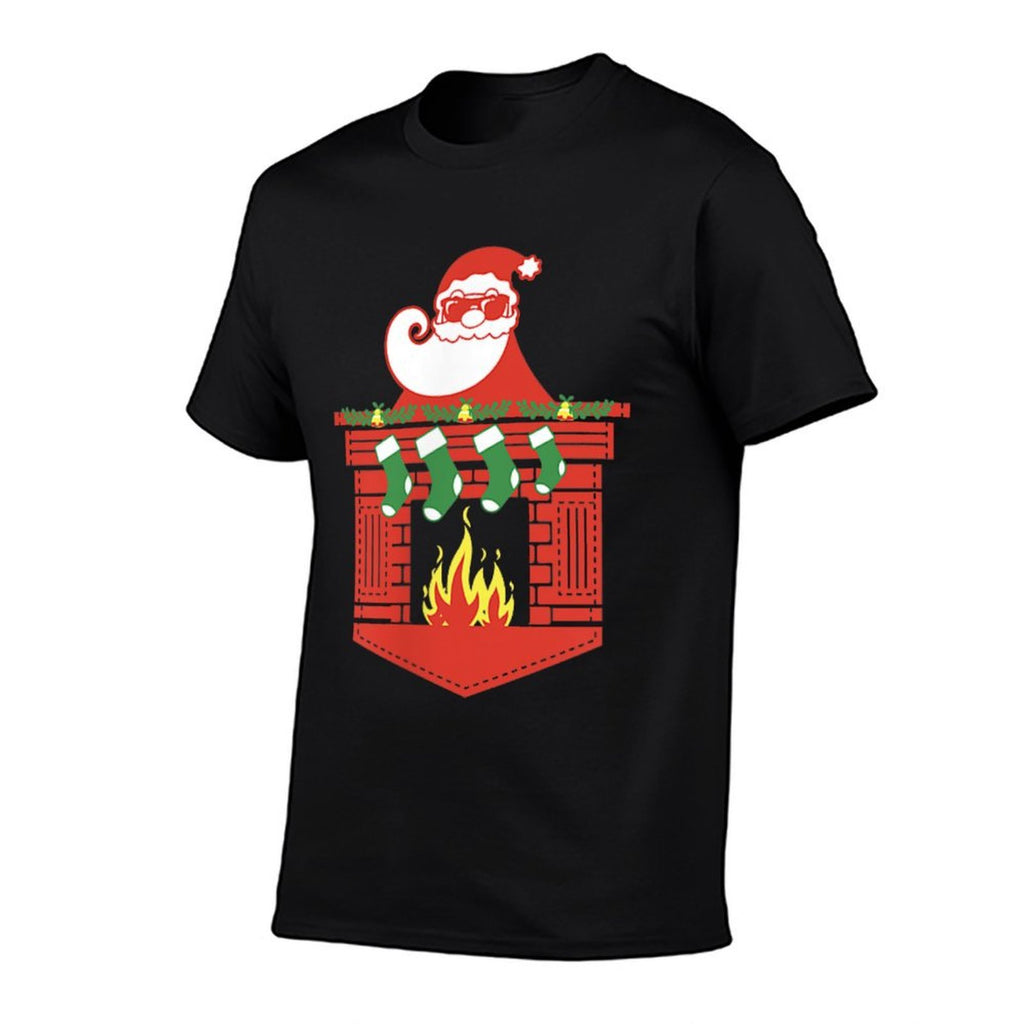 Santa Claus Fireplace Pocket Funny Christmas  Moisture-wicking T-Shirt