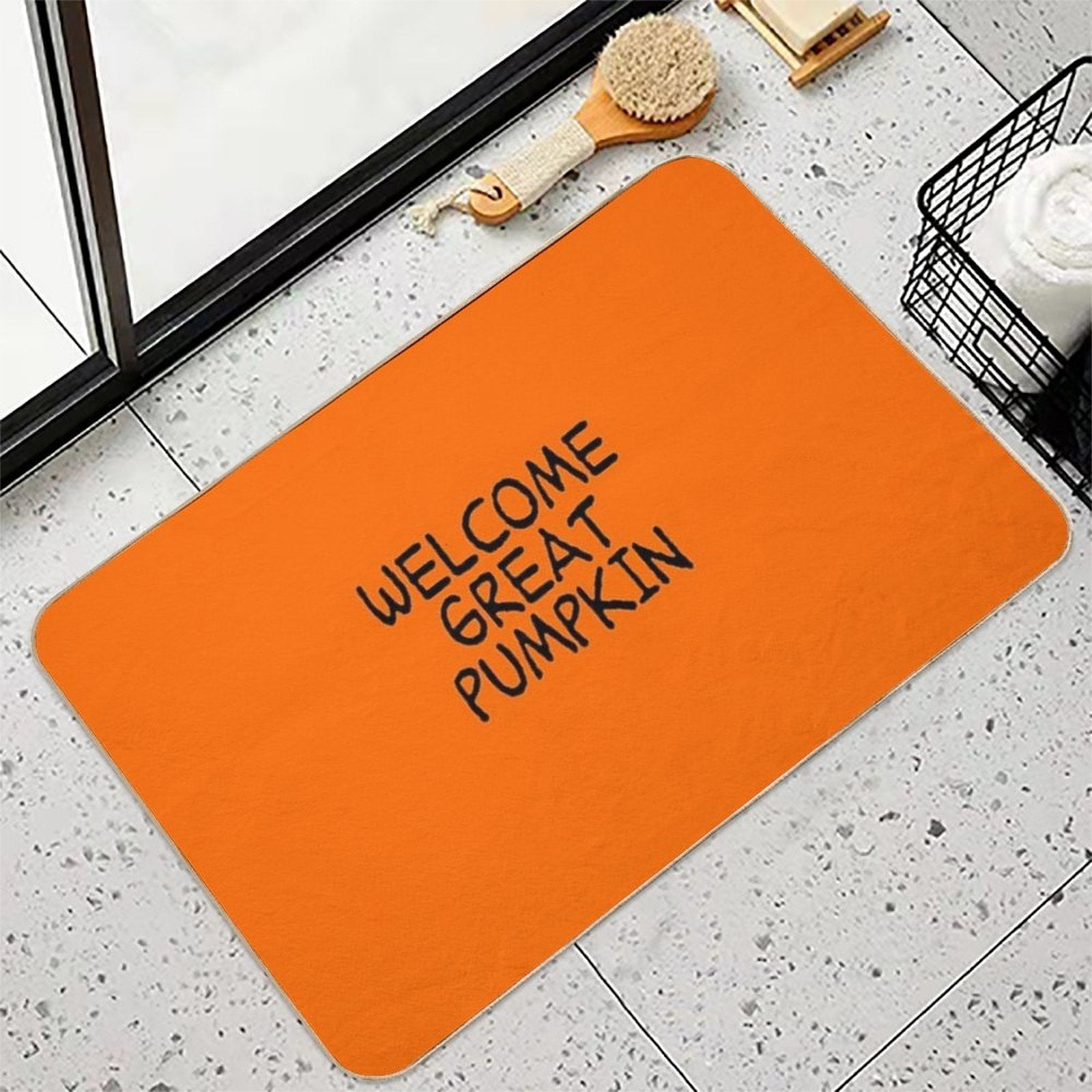 Welcome Great Pumpkin  Slip-Resistant Bath Mat