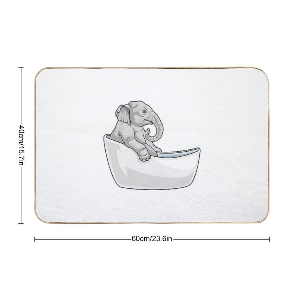 Elephant Bathe Bathtub  Dirt-Trapping Bath Mat